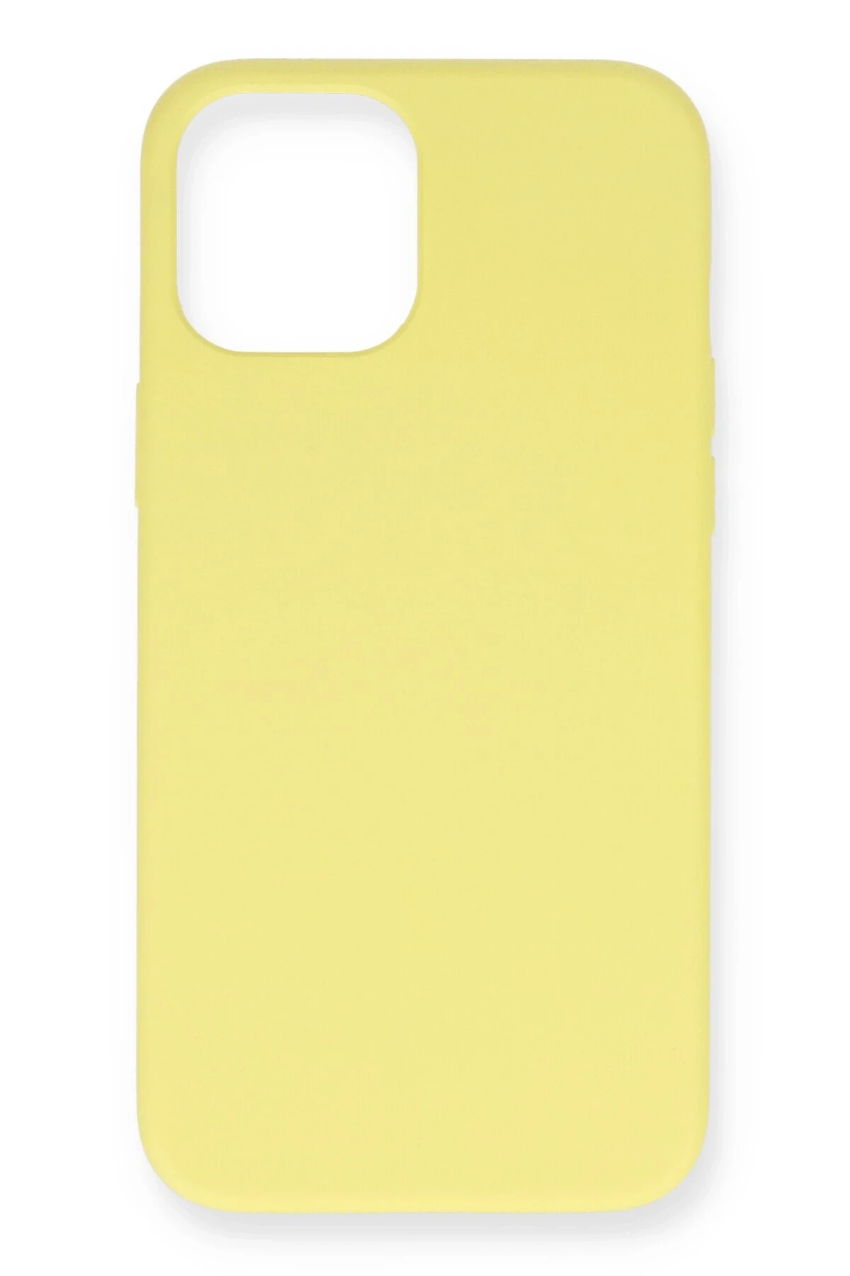 Newface iPhone 12 Kılıf Nano içi Kadife Silikon- Sarı
