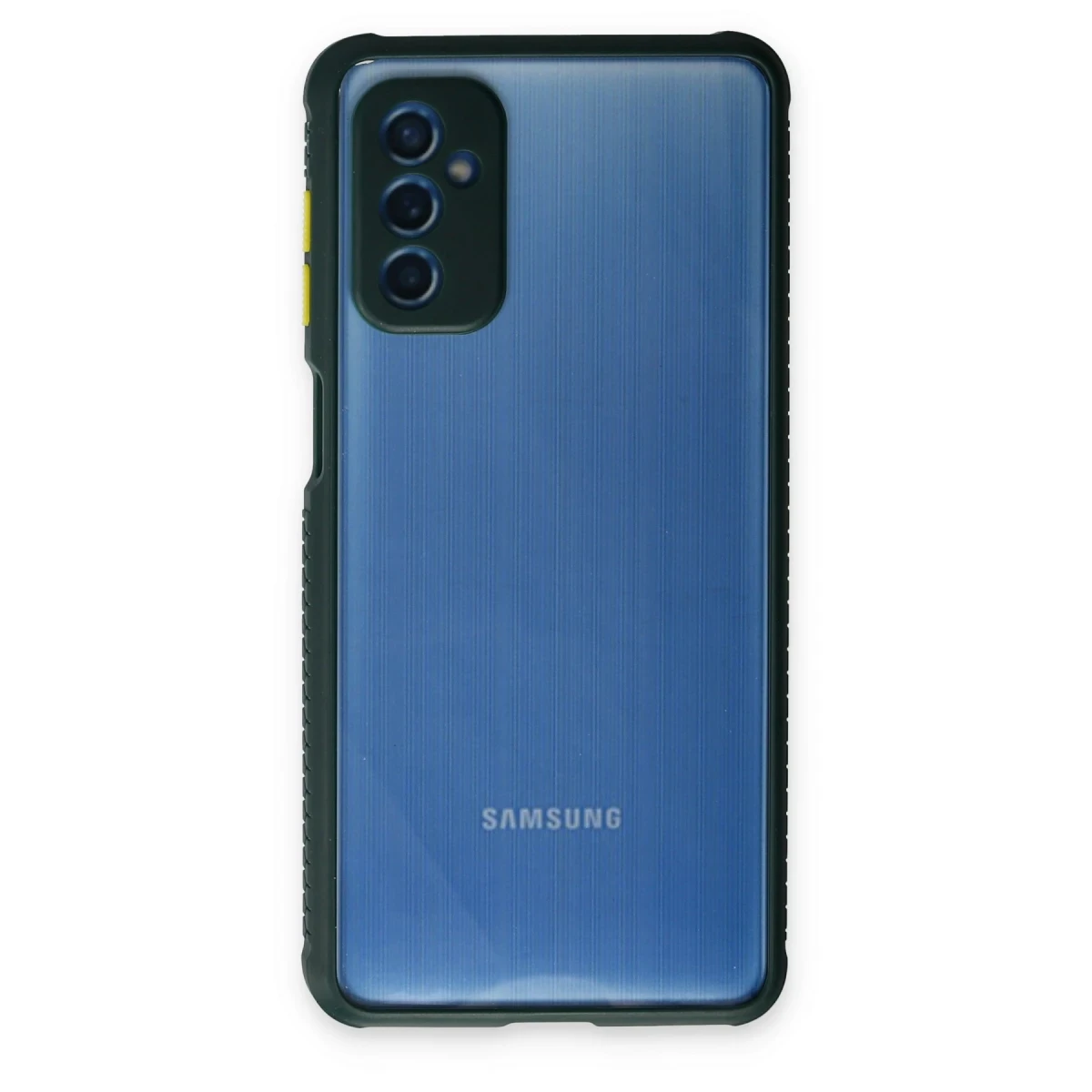 Newface Samsung Galaxy M52 5G Kılıf Miami Şeffaf Silikon - Koyu Yeşil