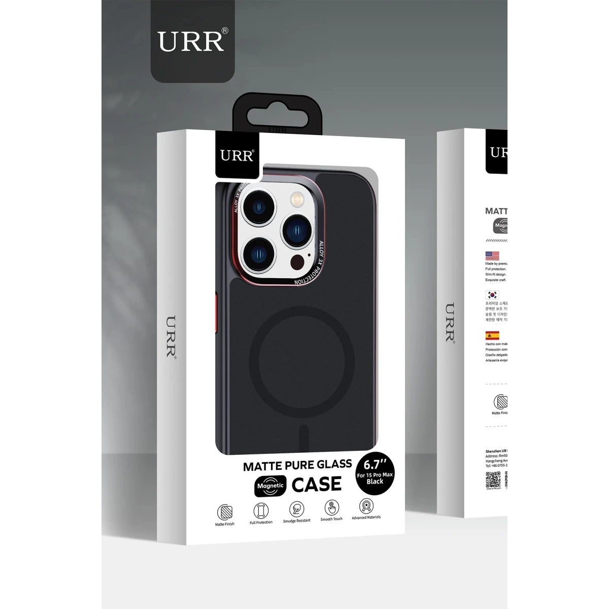 URR Apple iPhone 15 Pro Matte Pure Glass Magsafe Kapak - Lacivert