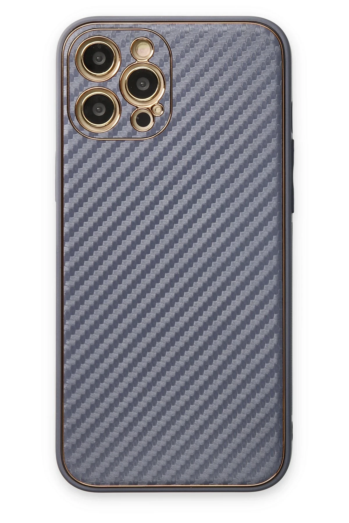 Newface iPhone 12 Pro Kılıf Coco Karbon Silikon - Gri