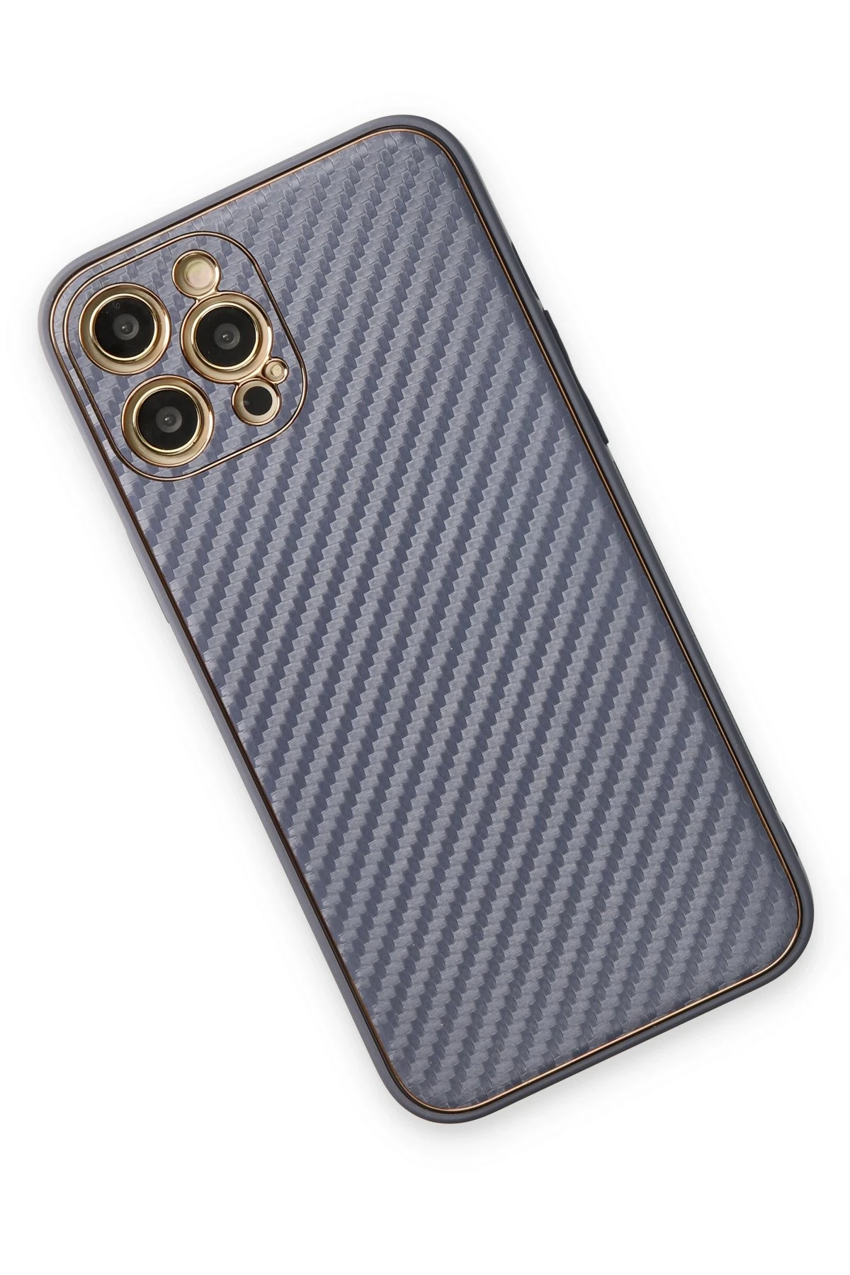 Newface iPhone 12 Pro Kılıf Coco Karbon Silikon - Gri