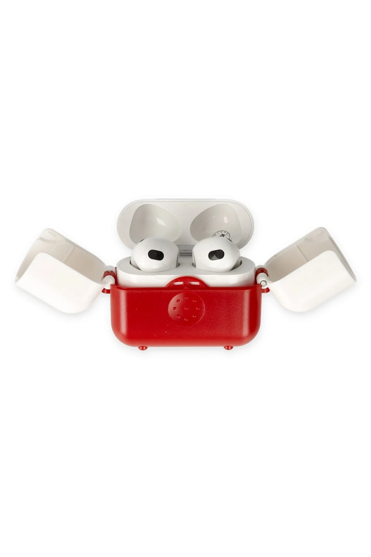 Newface Airpods 3 (3.nesil) Basmalı Kılıf - Kırmızı-Beyaz