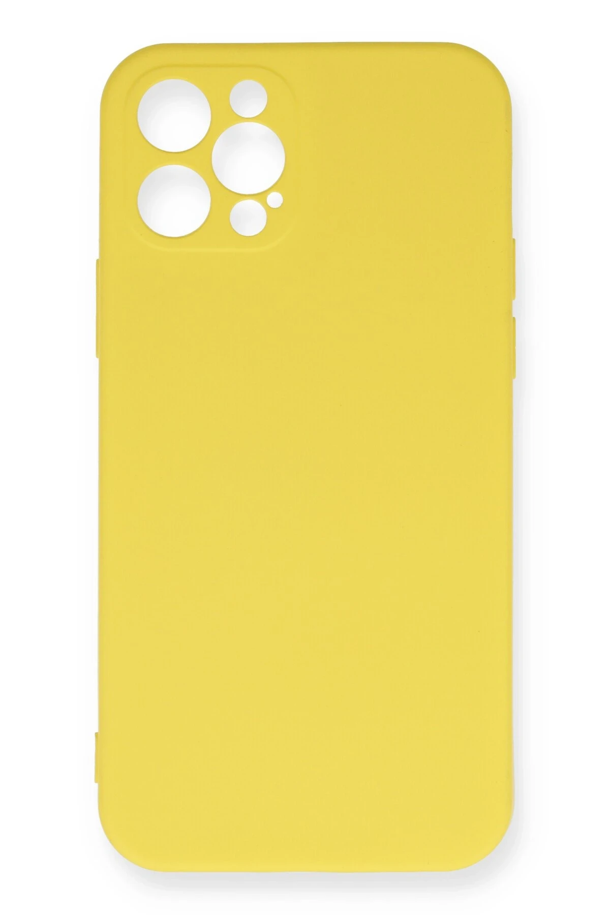 Newface iPhone 12 Pro Max Kılıf Nano içi Kadife Silikon - Sarı