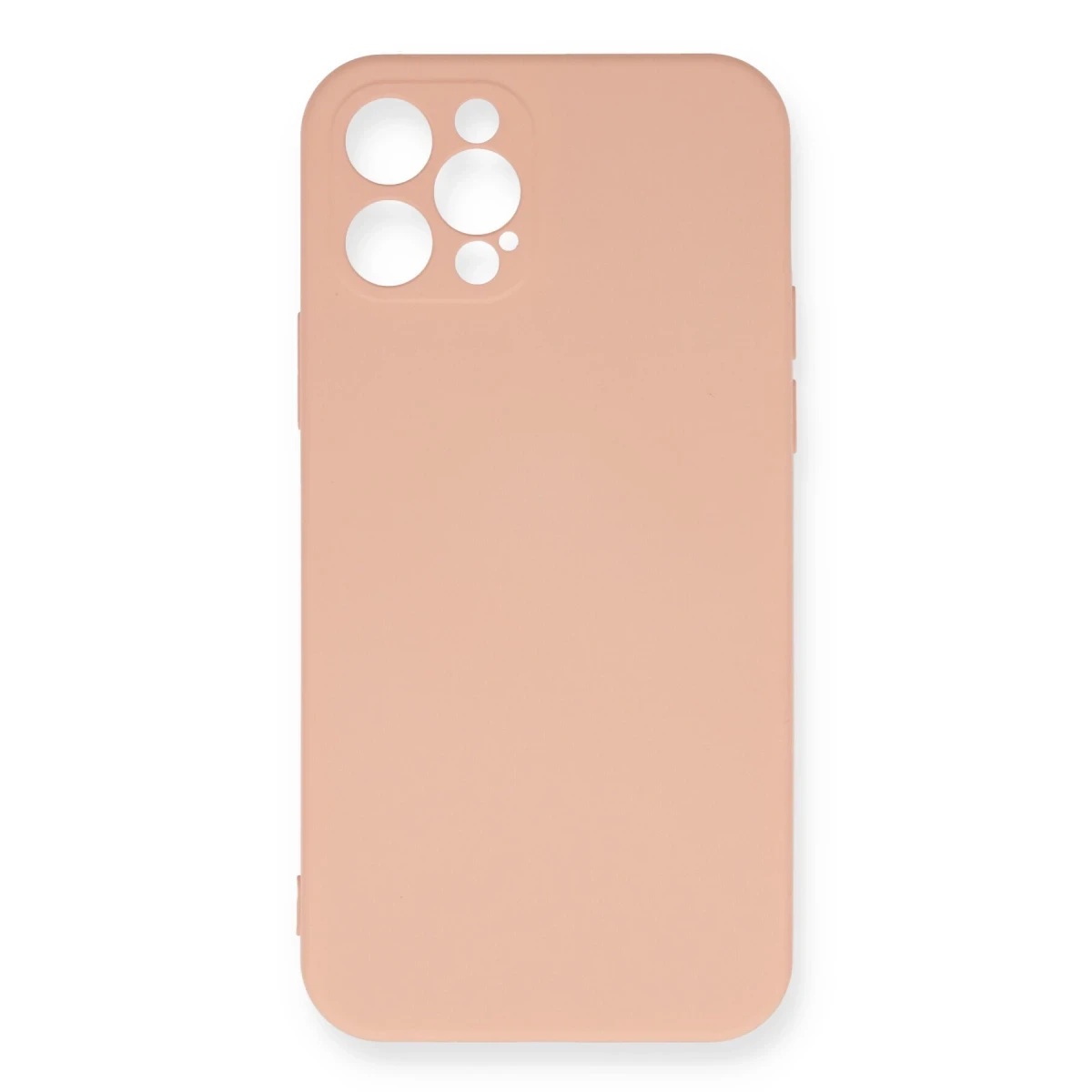Newface Apple iPhone 12 Pro Max Kılıf Nano içi Kadife Silikon - Pudra
