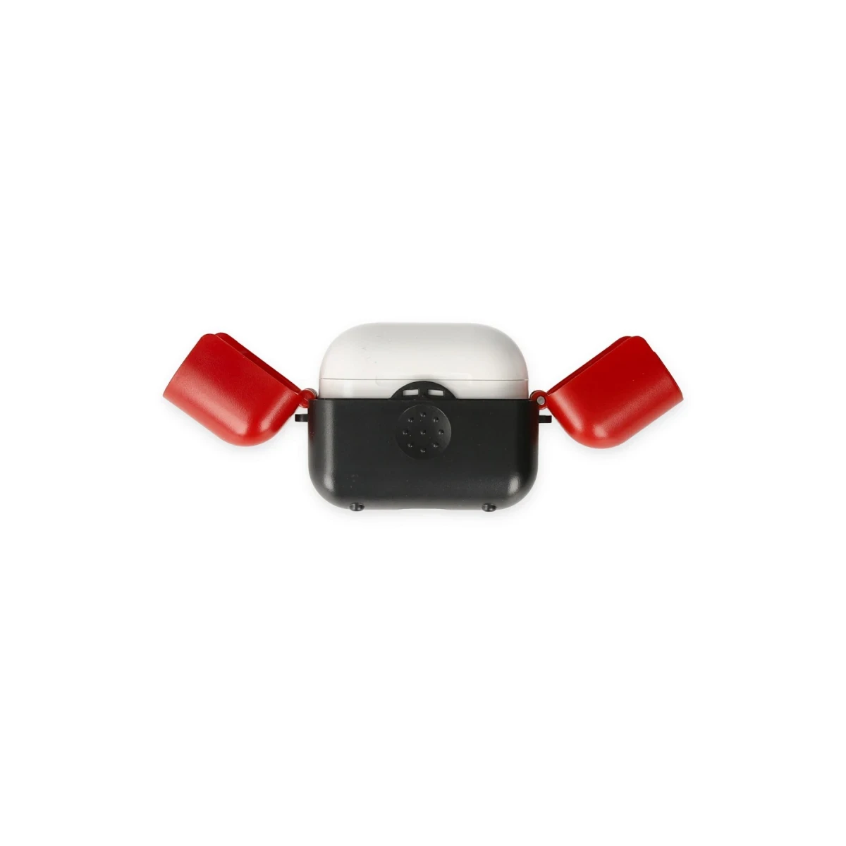 Apple Airpods 3 (3.nesil) Basmalı Kılıf - Siyah-Kırmızı
