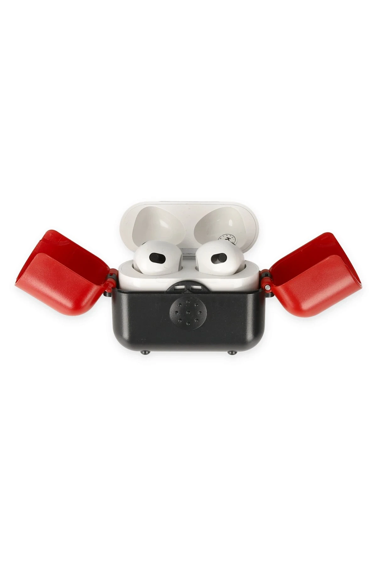 Newface Airpods 3 (3.nesil) Basmalı Kılıf - Siyah-Kırmızı