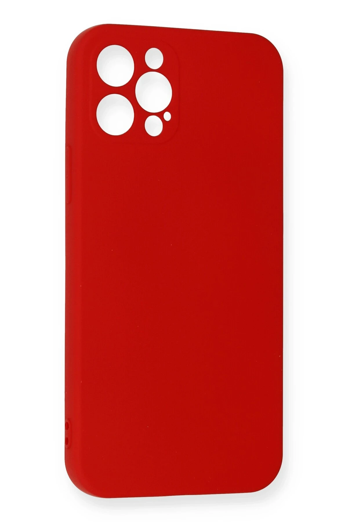 Newface iPhone 12 Pro Max Kılıf Nano içi Kadife Silikon - Kırmızı