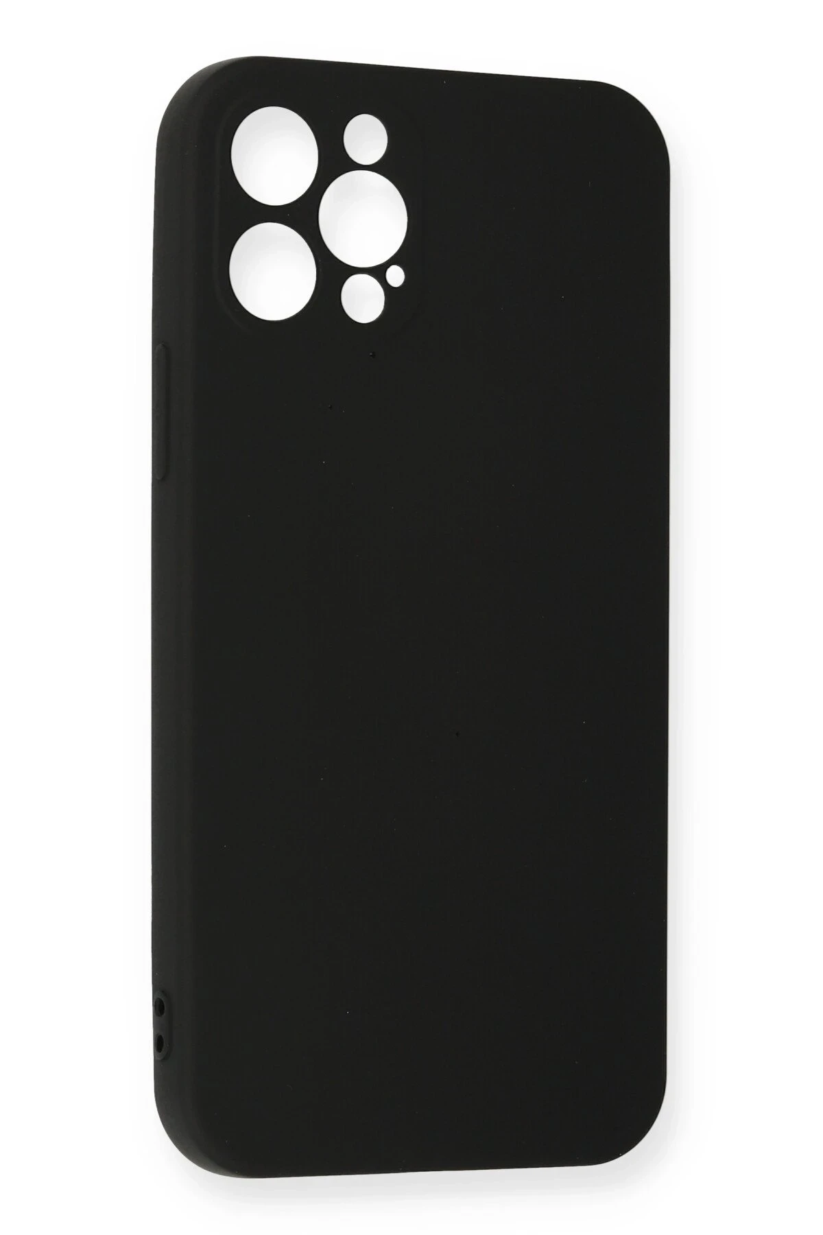 Newface iPhone 12 Pro Max Kılıf Nano içi Kadife Silikon - Siyah
