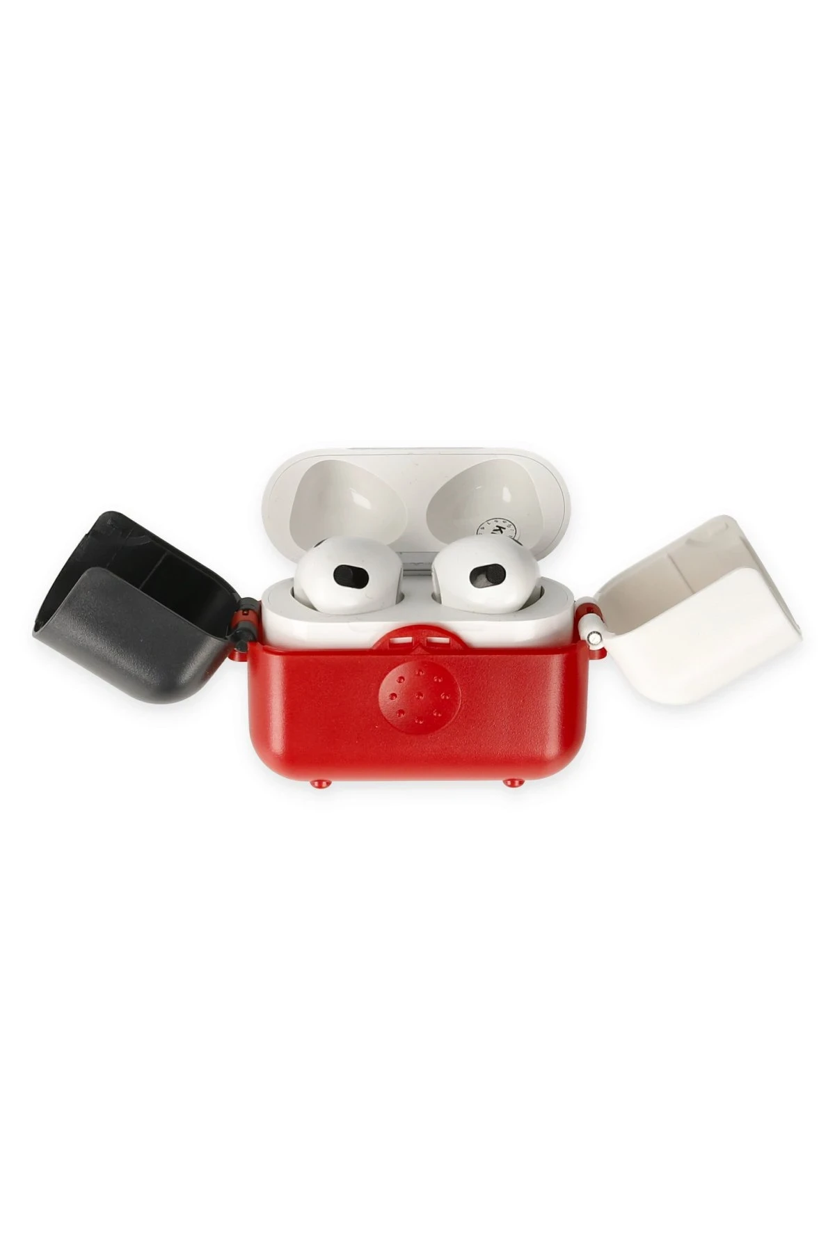 Newface Airpods 3 (3.nesil) Basmalı Kılıf - Kırmızı-Siyah-Beyaz