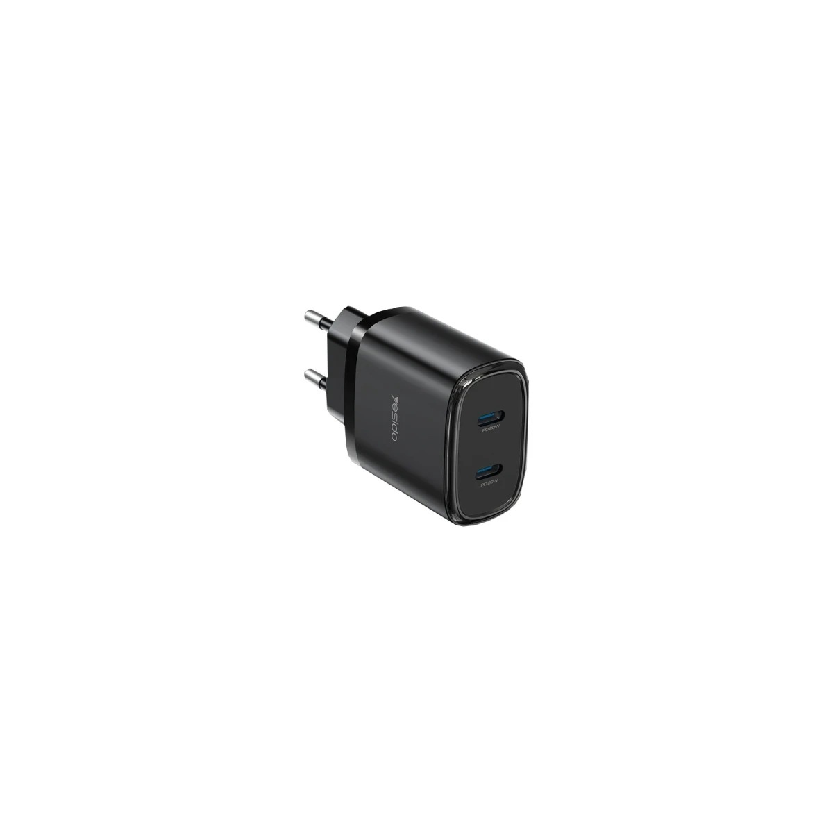 Yesido YC54 2 Adet 20W Type-C Çıkışlı ve 1M 27W Type-C to Lightning Kablolu PD Şarj Cihazı - Siyah