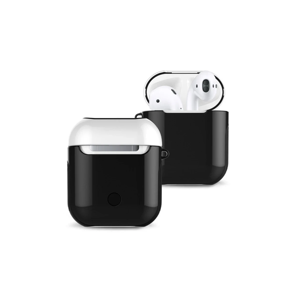 Newface Apple Airpods 2 (2.nesil) 3in1 Kılıf - Siyah-Beyaz