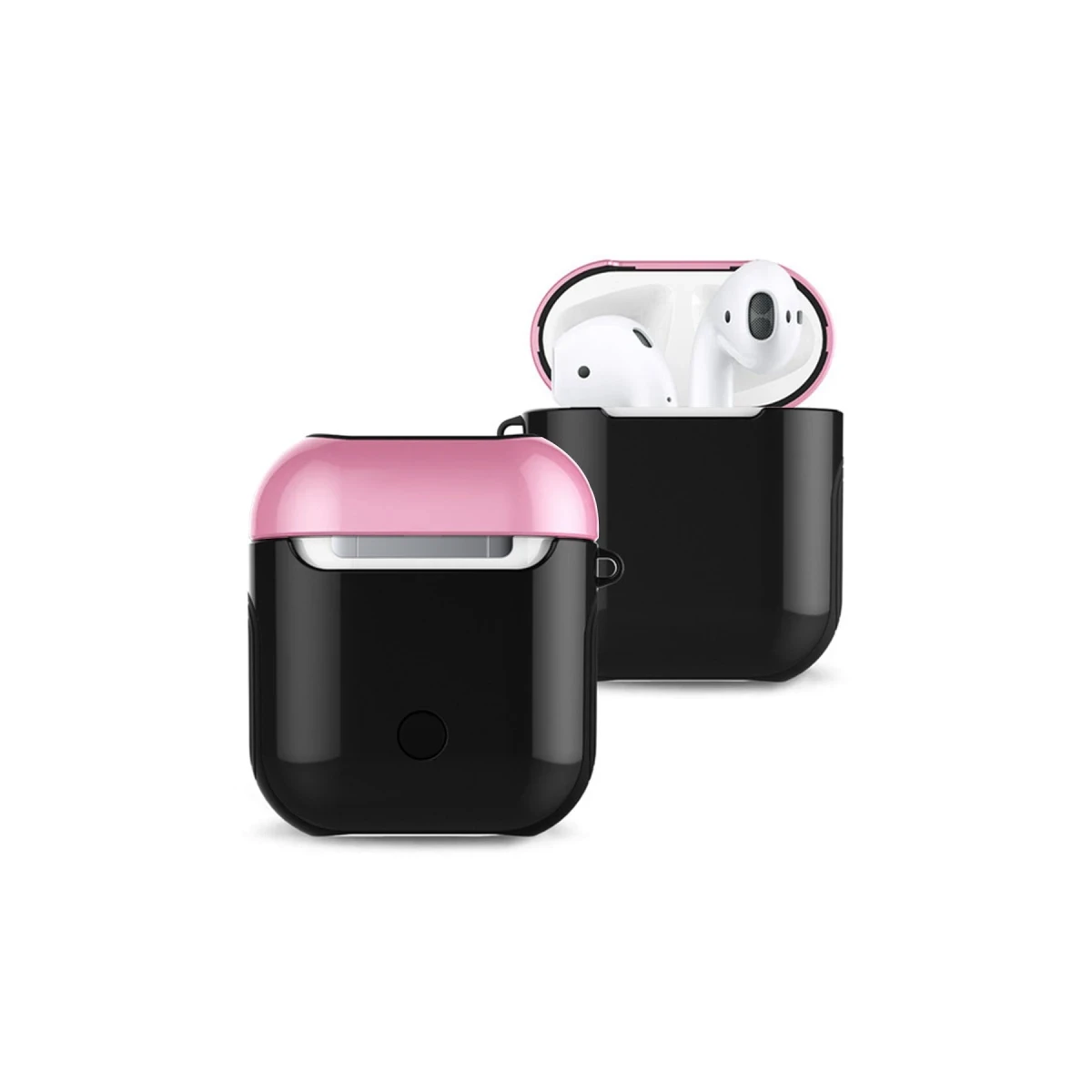 Newface Apple Airpods 2 (2.nesil) 3in1 Kılıf - Siyah-Pembe