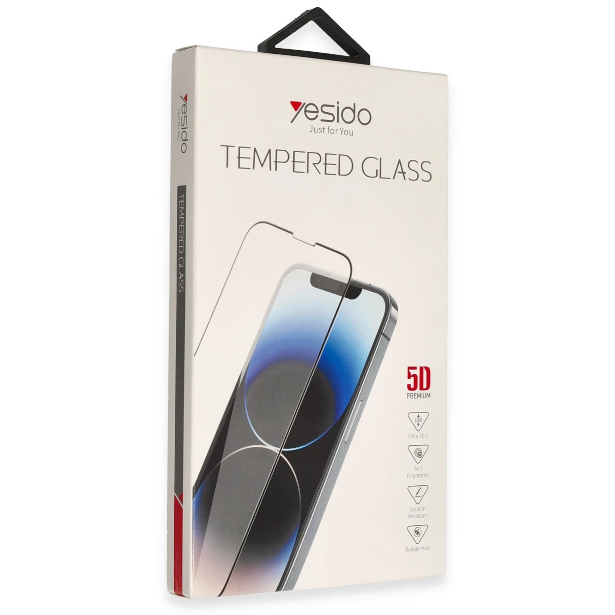 Yesido Apple iPhone 15 Plus TG12 5D Cam Ekran Koruyucu - Siyah