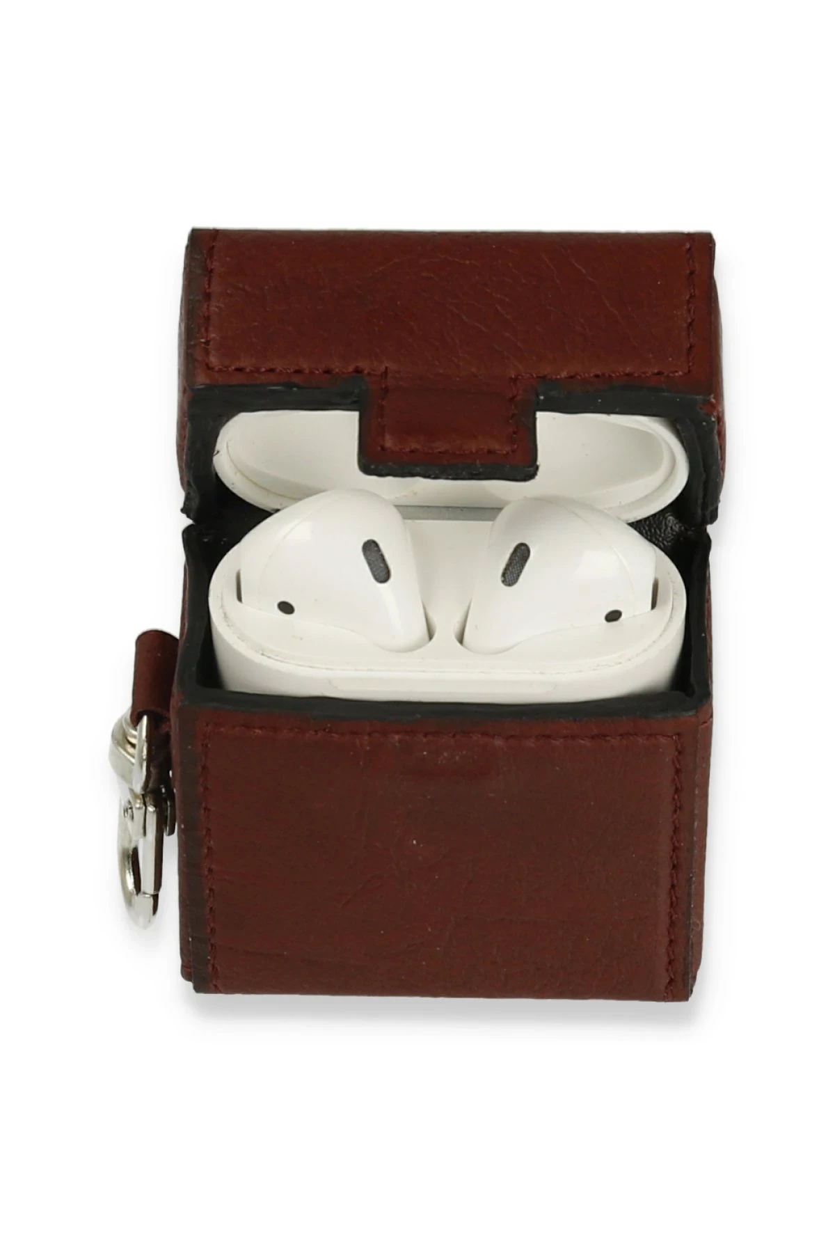 Newface Airpods 2 (2.nesil) Deri Kılıf - Bordo