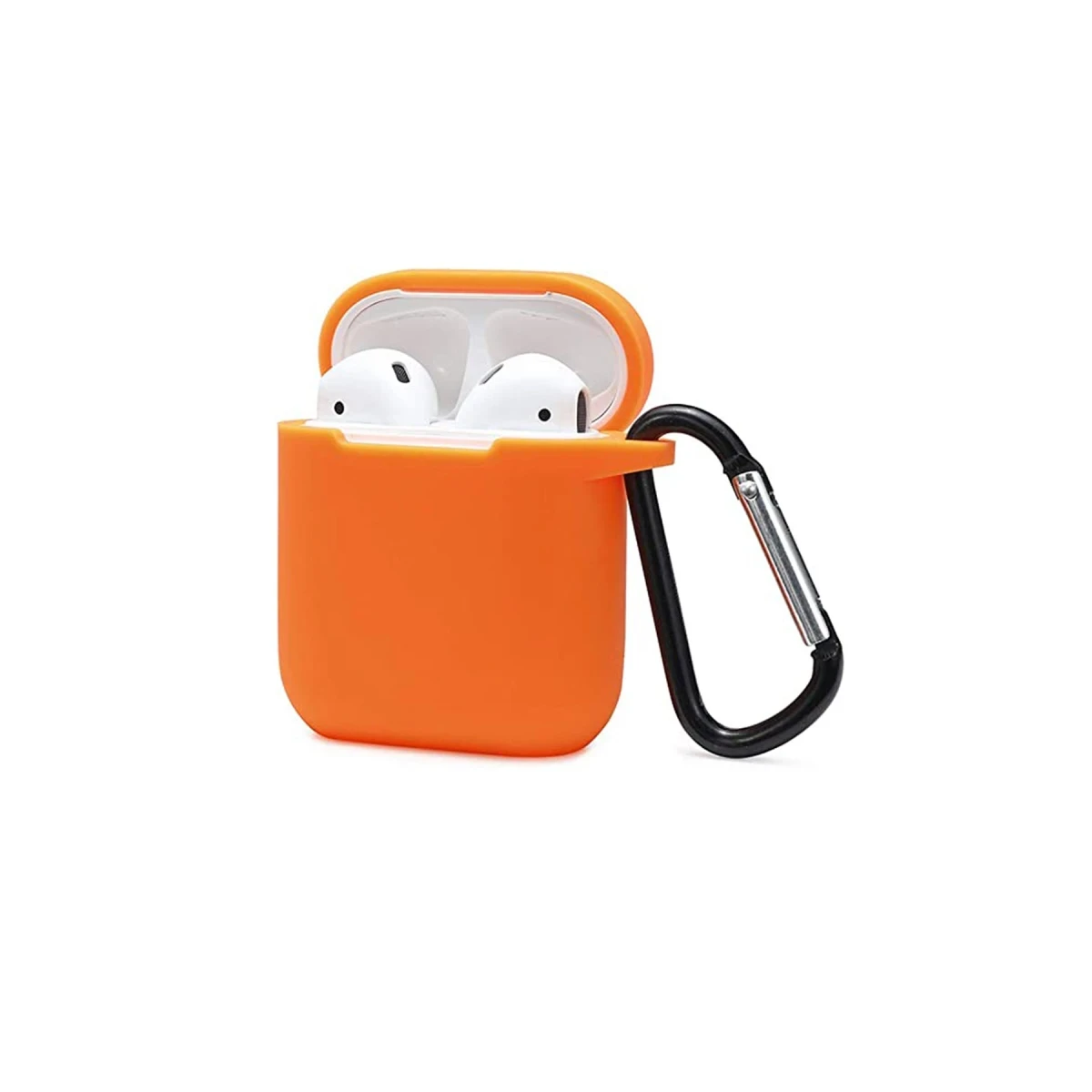 Newface Apple Airpods 2 (2.nesil) Sert Silikon Kılıf - Turuncu