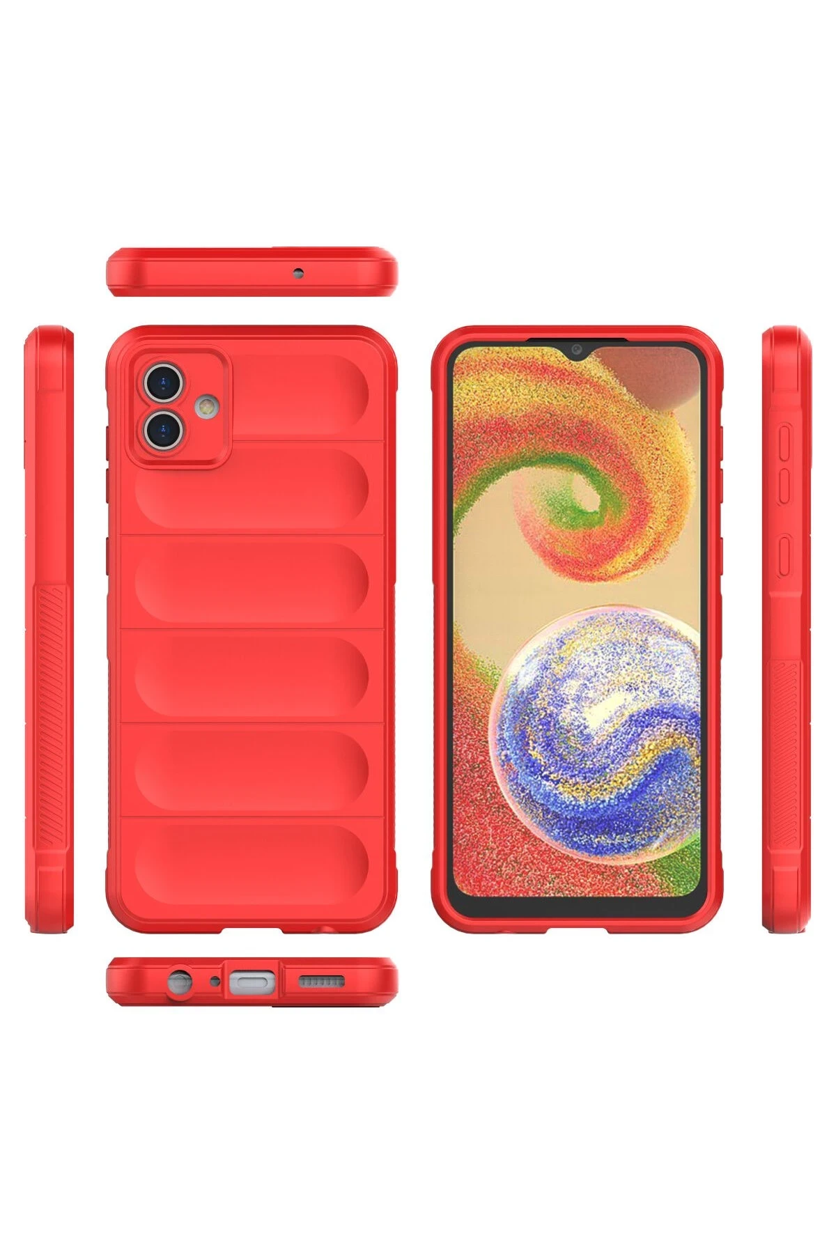 Newface Samsung Galaxy A04E Kılıf Optimum Silikon - Kırmızı