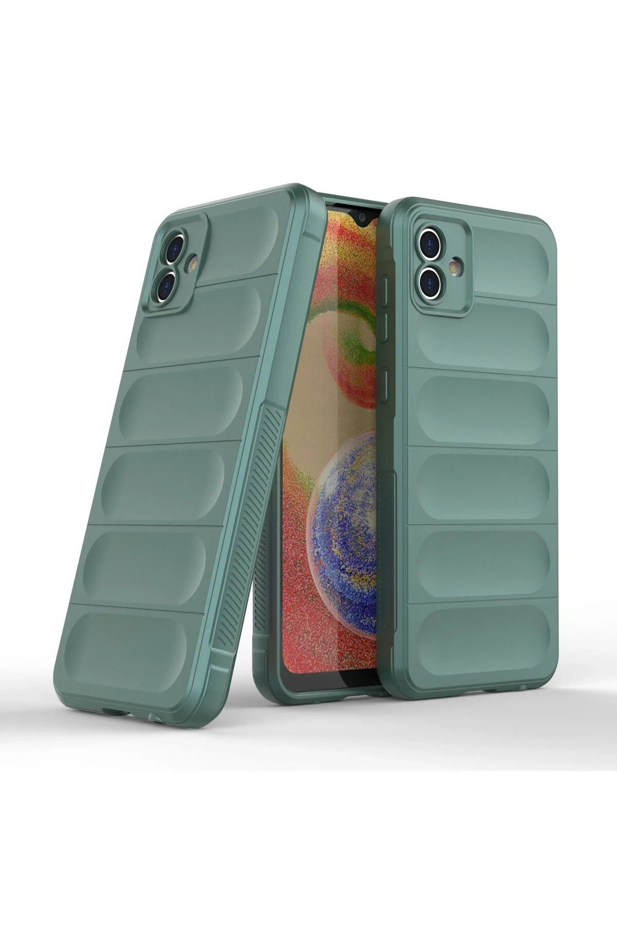 Newface Samsung Galaxy A04E Kılıf Optimum Silikon - Koyu Yeşil