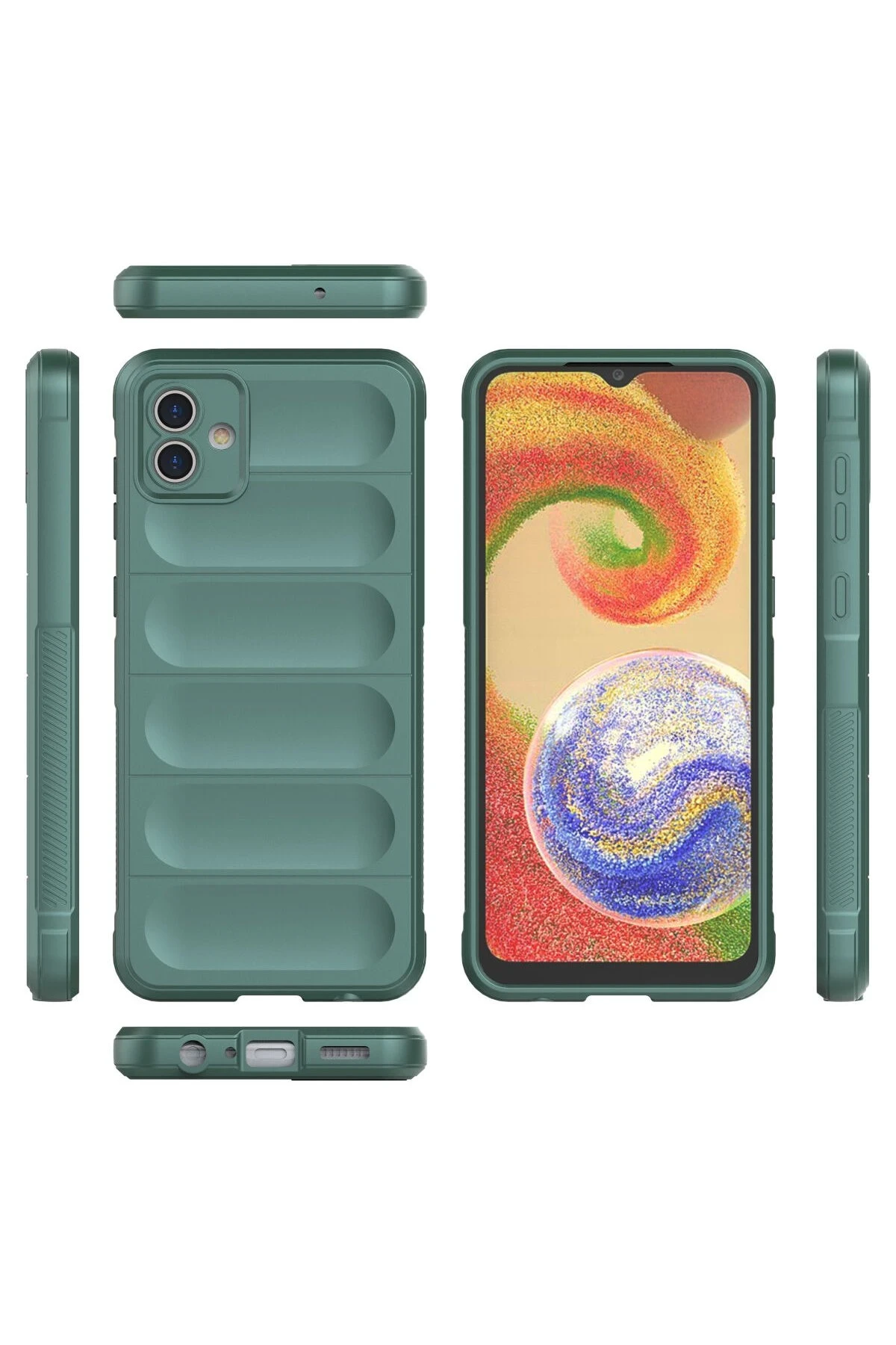Newface Samsung Galaxy A04E Kılıf Optimum Silikon - Koyu Yeşil