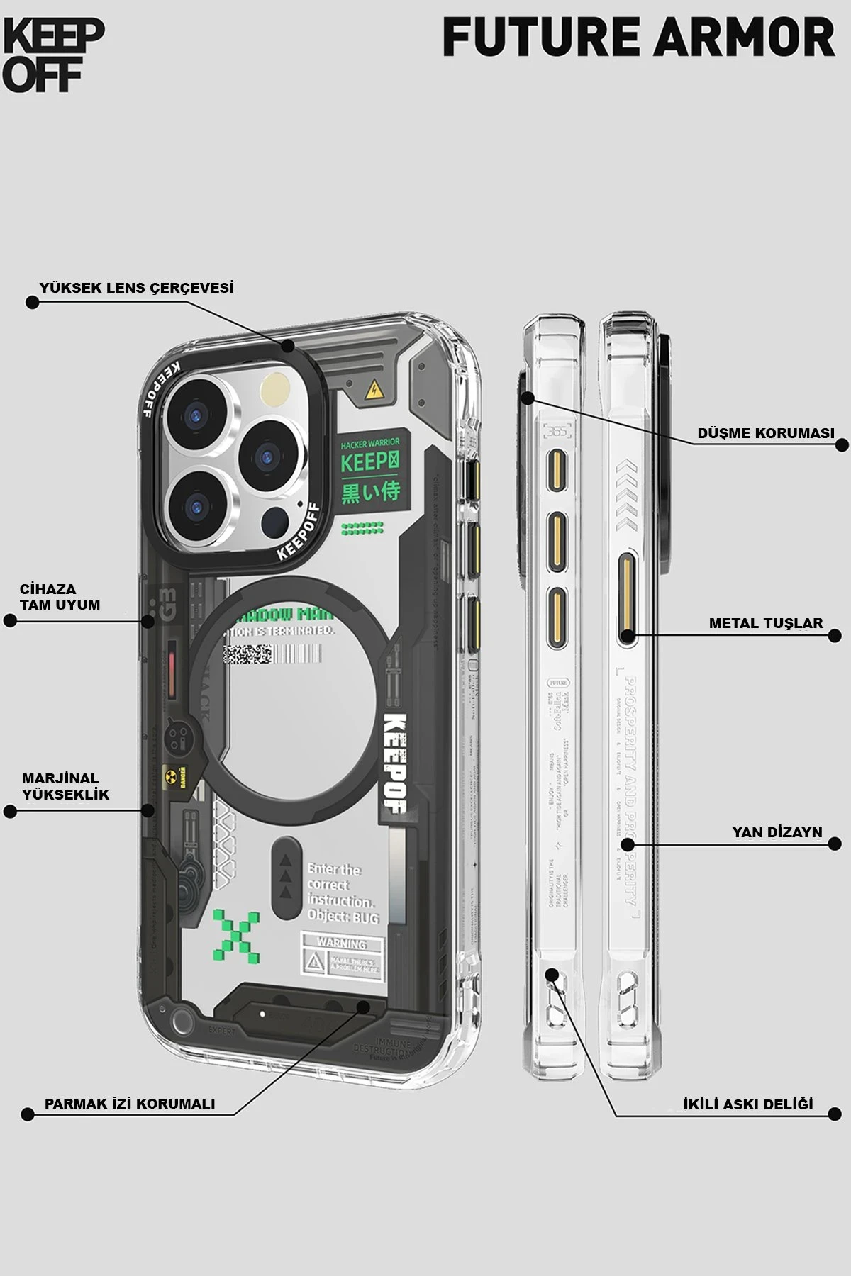 Keep Off Apple iPhone 15 Pro Max Future Armor Magsafe Kapak - Advance Attack — görsel 7