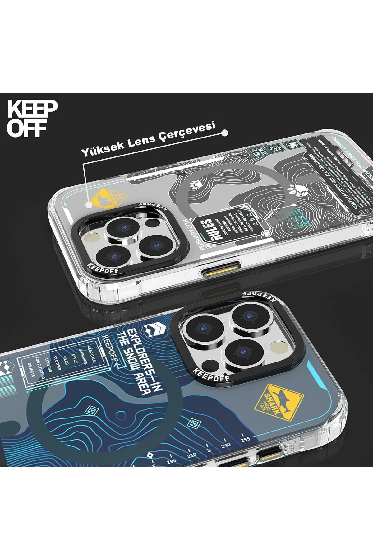 Keep Off Apple iPhone 15 Pro Map Magsafe Kapak - Snowfield — görsel 5