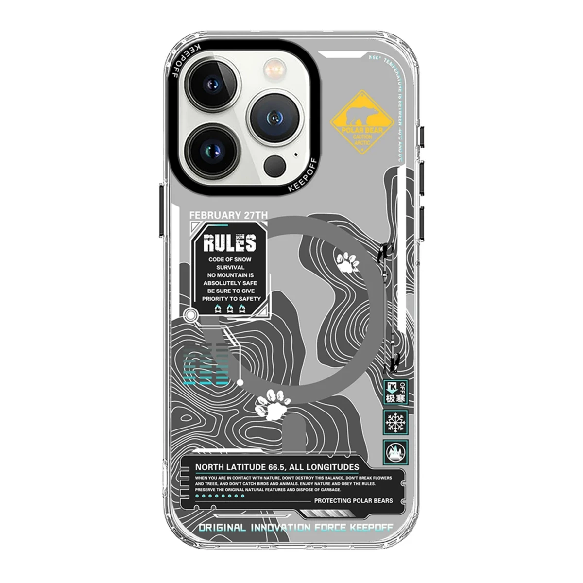 Keep Off Apple iPhone 15 Pro Max Map Magsafe Kapak - Snowfield — görsel 7