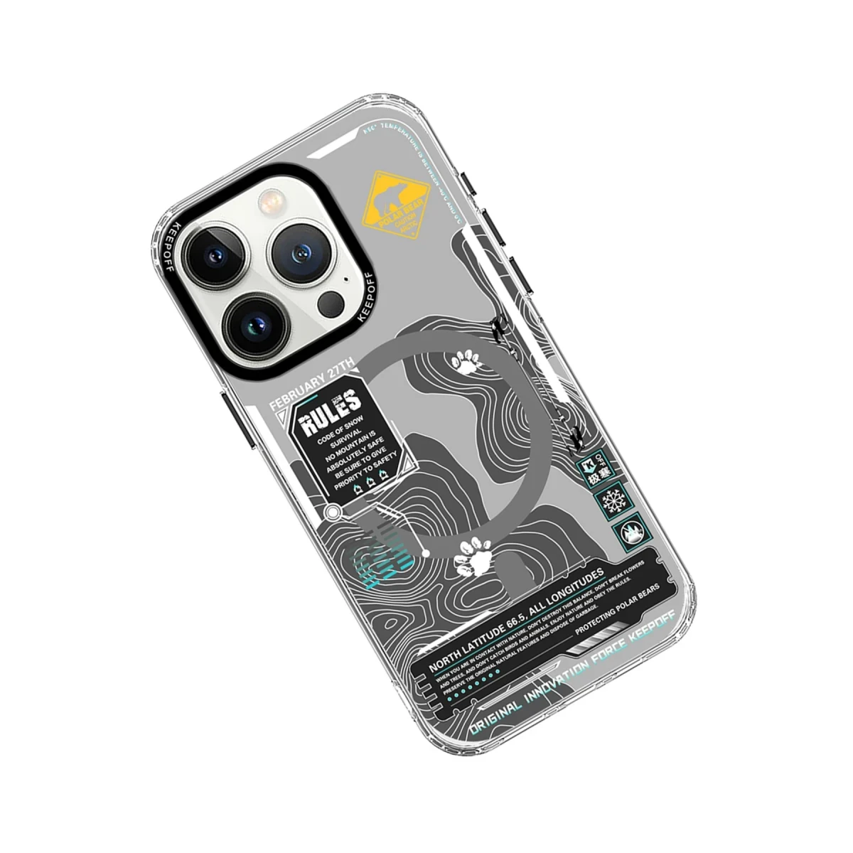 Keep Off Apple iPhone 15 Pro Max Map Magsafe Kapak - Snowfield — görsel 8