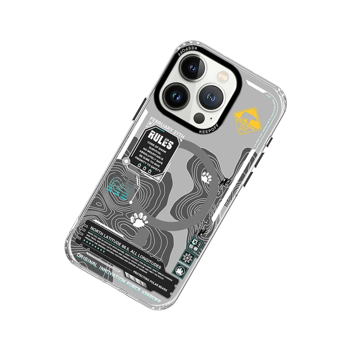 Keep Off Apple iPhone 15 Pro Max Map Magsafe Kapak - Snowfield — görsel 9
