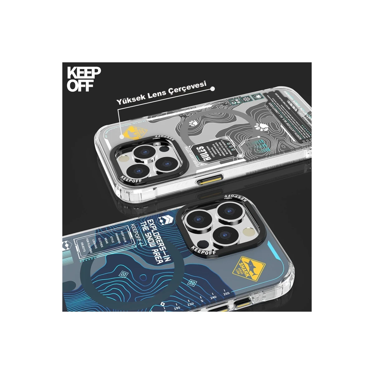 Keep Off Apple iPhone 15 Pro Max Map Magsafe Kapak - Snowfield — görsel 11