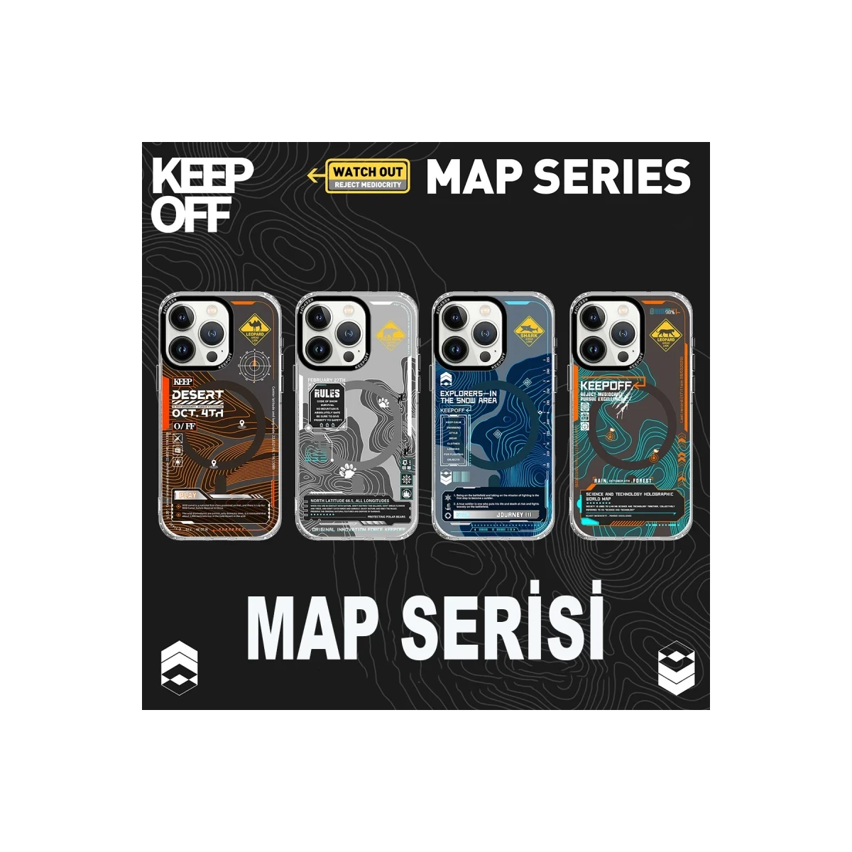 Keep Off Apple iPhone 15 Pro Max Map Magsafe Kapak - Snowfield — görsel 12