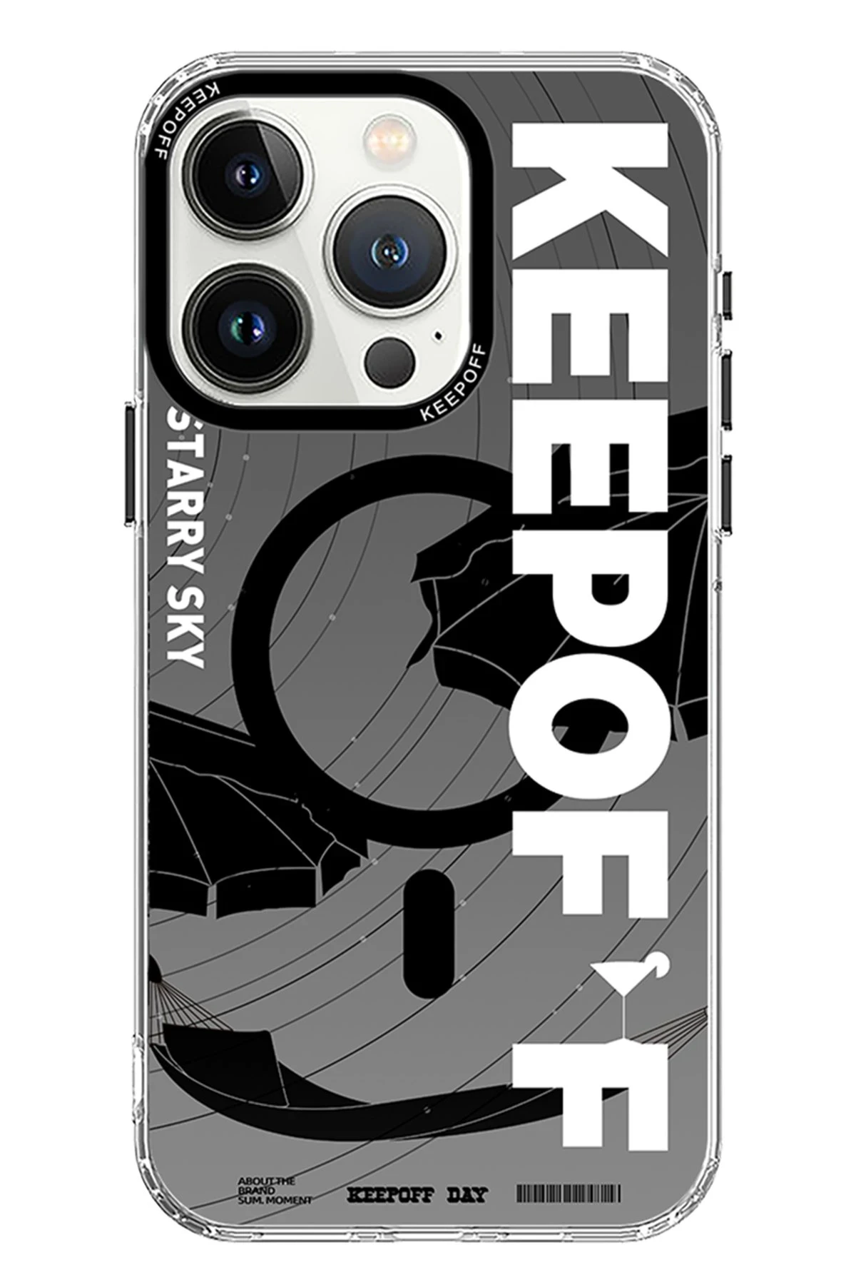 Keep Off Apple iPhone 15 Pro Summer Travel Magsafe Kapak - Starry Night