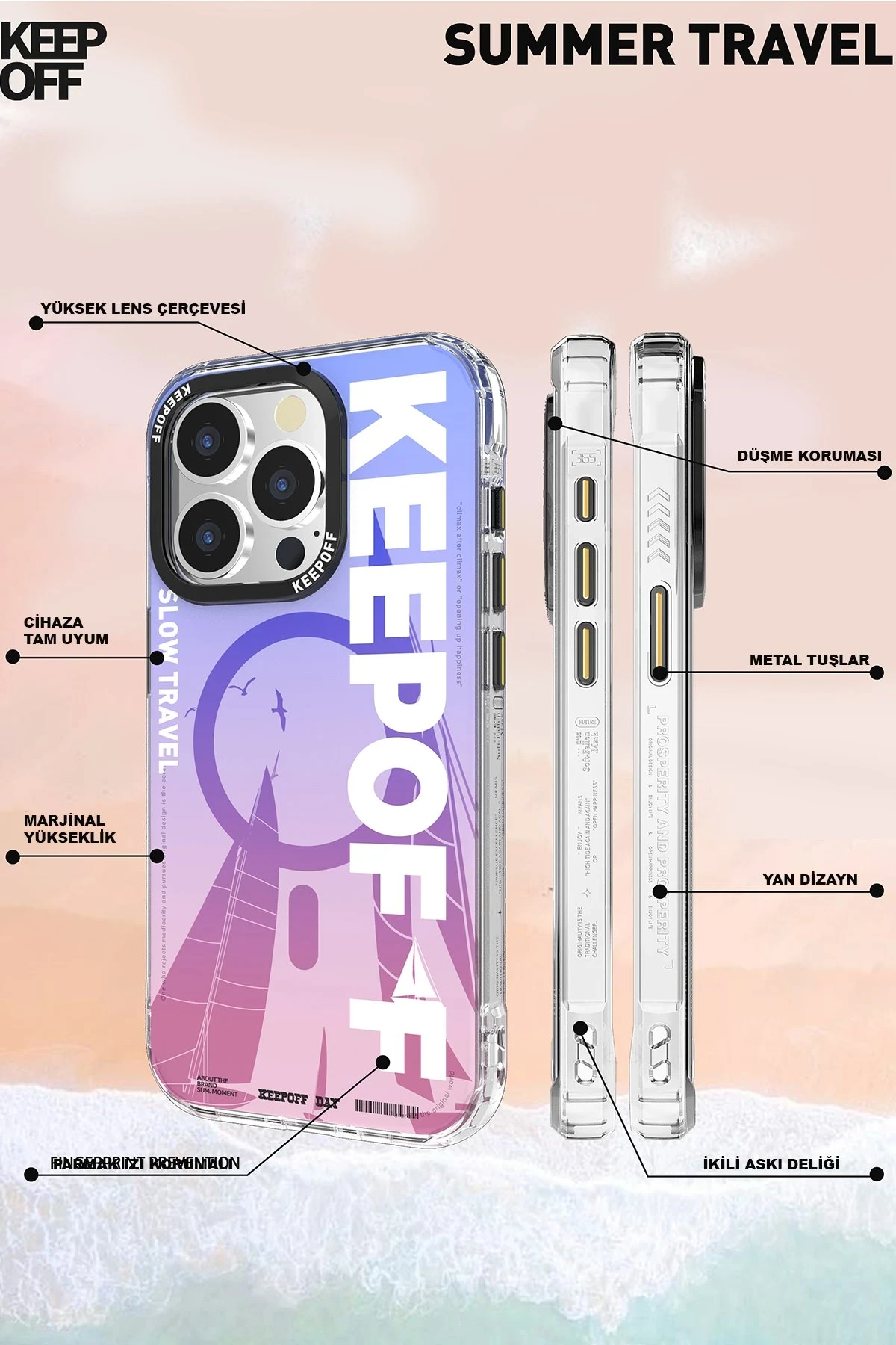 Keep Off Apple iPhone 15 Pro Summer Travel Magsafe Kapak - Starry Night — görsel 7