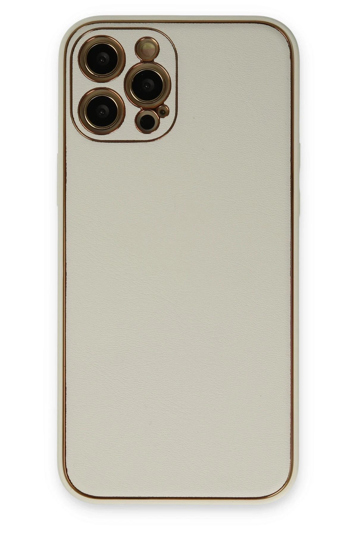 Newface iPhone 12 Pro Max Kılıf Coco Deri Silikon Kapak - Beyaz