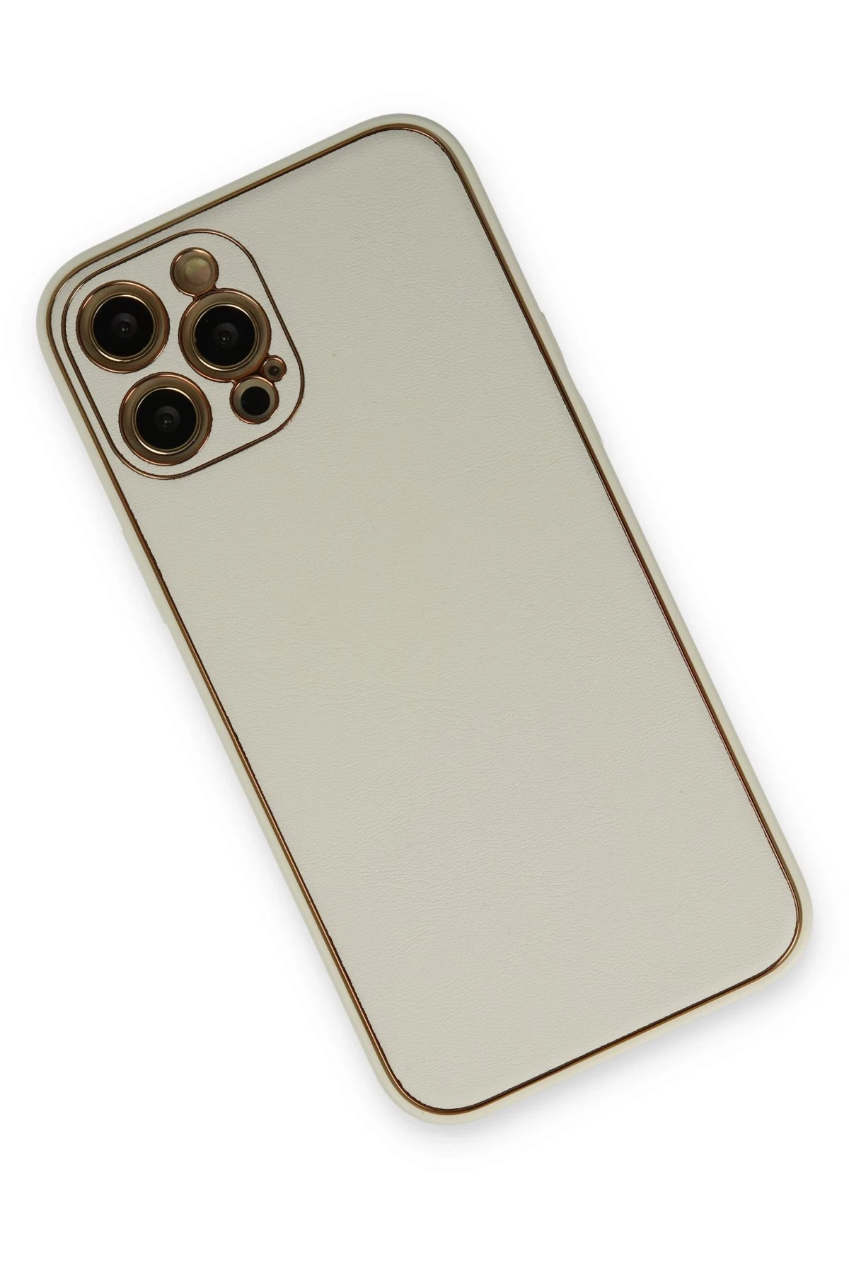 Newface iPhone 12 Pro Max Kılıf Coco Deri Silikon Kapak - Beyaz