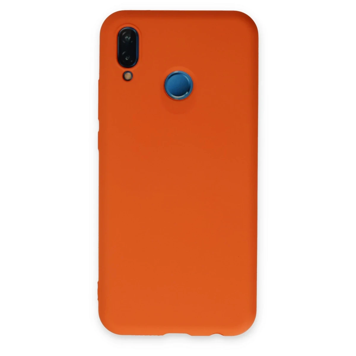 Newface Huawei P20 Lite Kılıf Nano içi Kadife Silikon - Turuncu