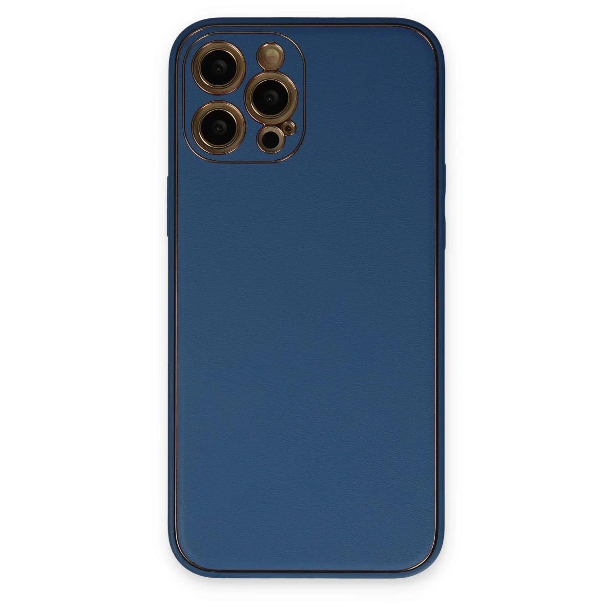 Newface Apple iPhone 12 Pro Max Kılıf Coco Deri Silikon Kapak - Açık Mavi