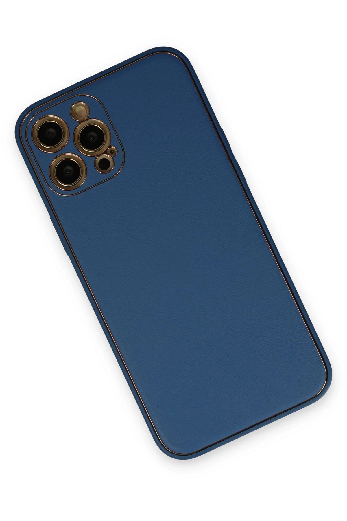 Newface iPhone 12 Pro Max Kılıf Coco Deri Silikon Kapak - Açık Mavi