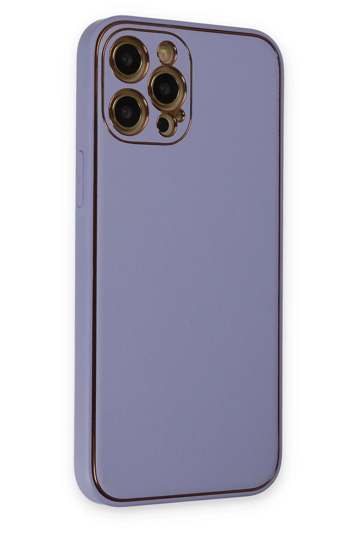 Newface iPhone 12 Pro Max Kılıf Coco Deri Silikon Kapak - Açık Lila