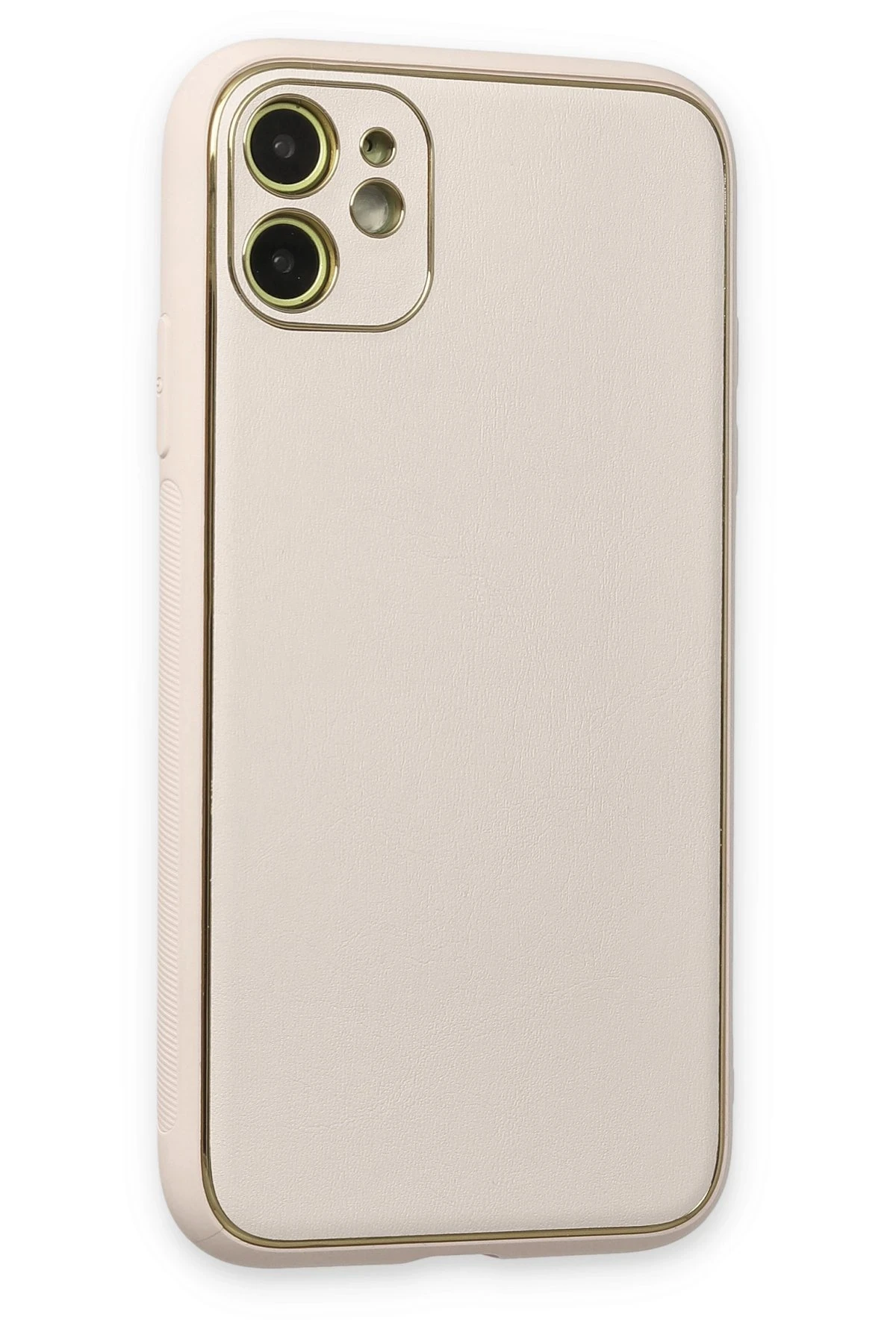 Newface iPhone 12 Kılıf Coco Deri Silikon Kapak - Beyaz