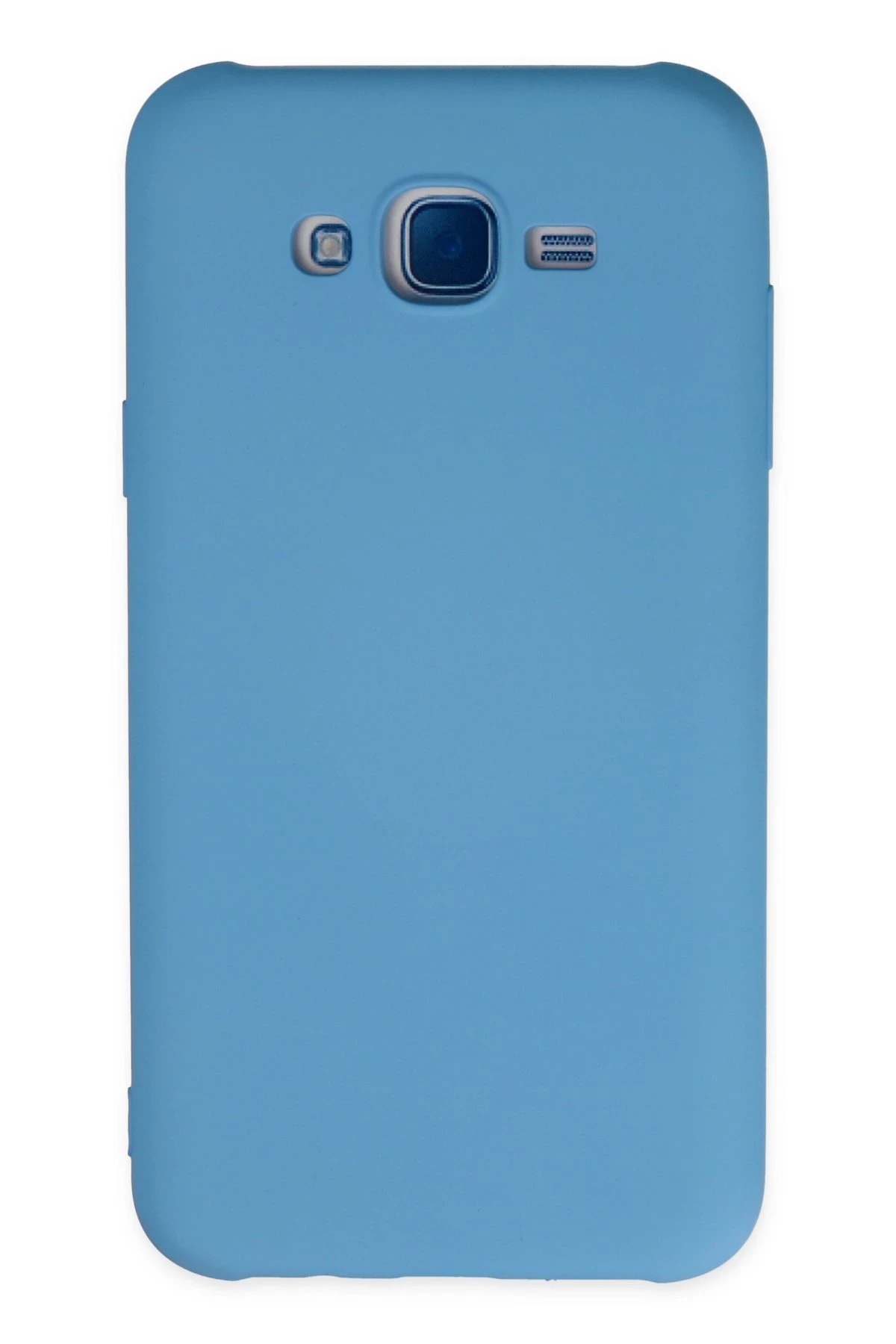 Newface Samsung Galaxy J7 Kılıf Nano içi Kadife Silikon - Mavi