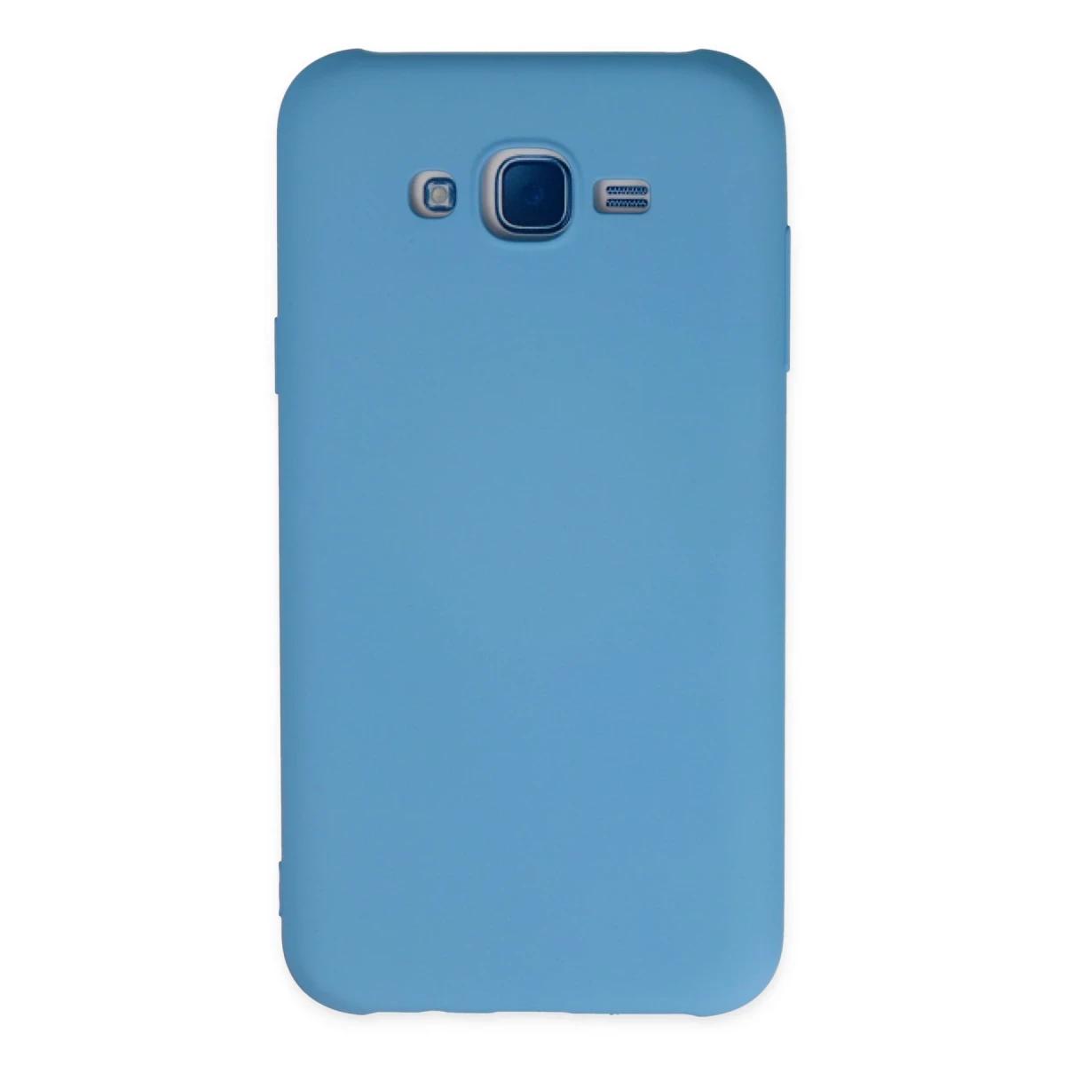 Newface Samsung Galaxy J7 Kılıf Nano içi Kadife Silikon - Mavi
