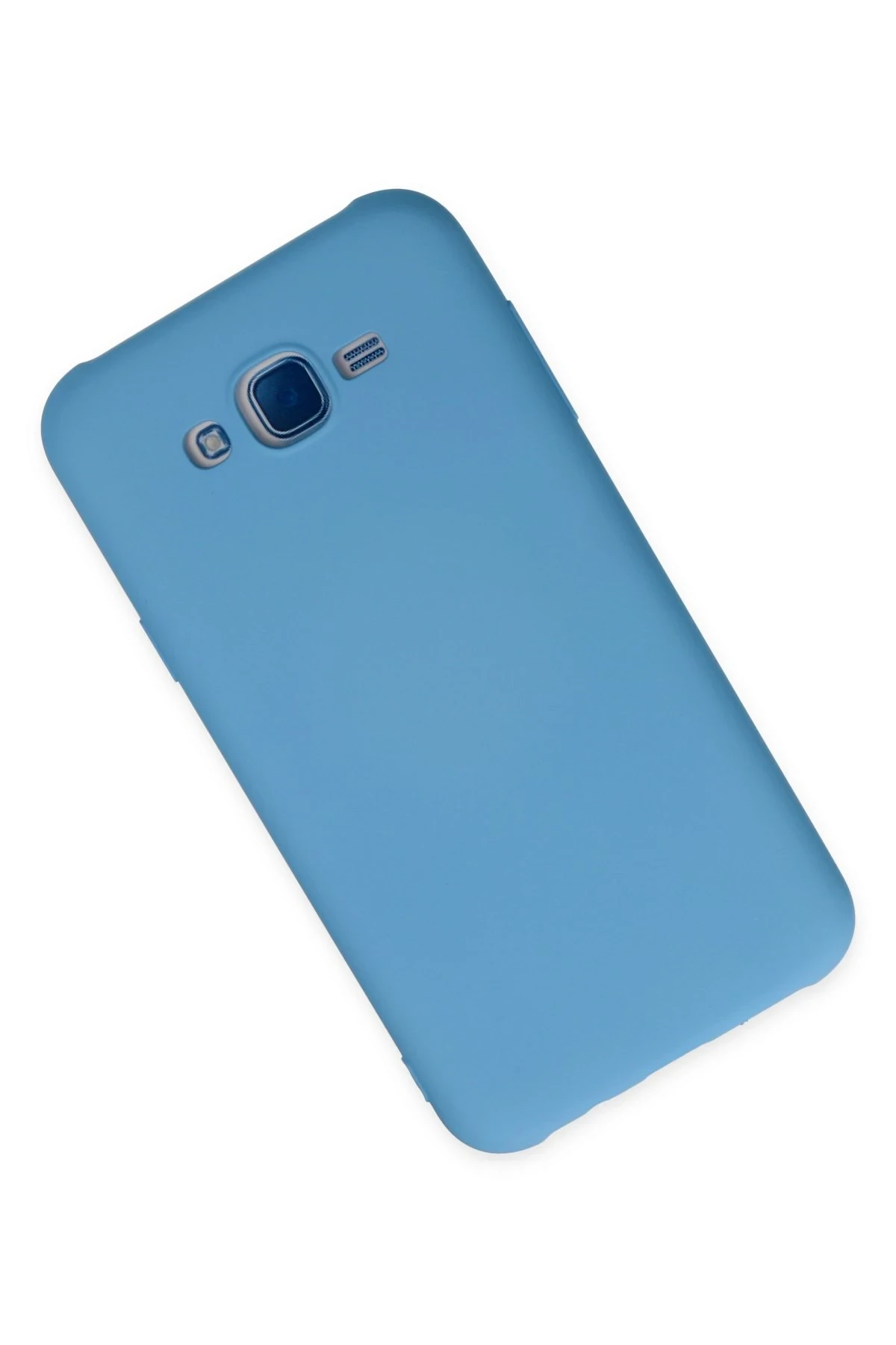 Newface Samsung Galaxy J7 Kılıf Nano içi Kadife Silikon - Mavi