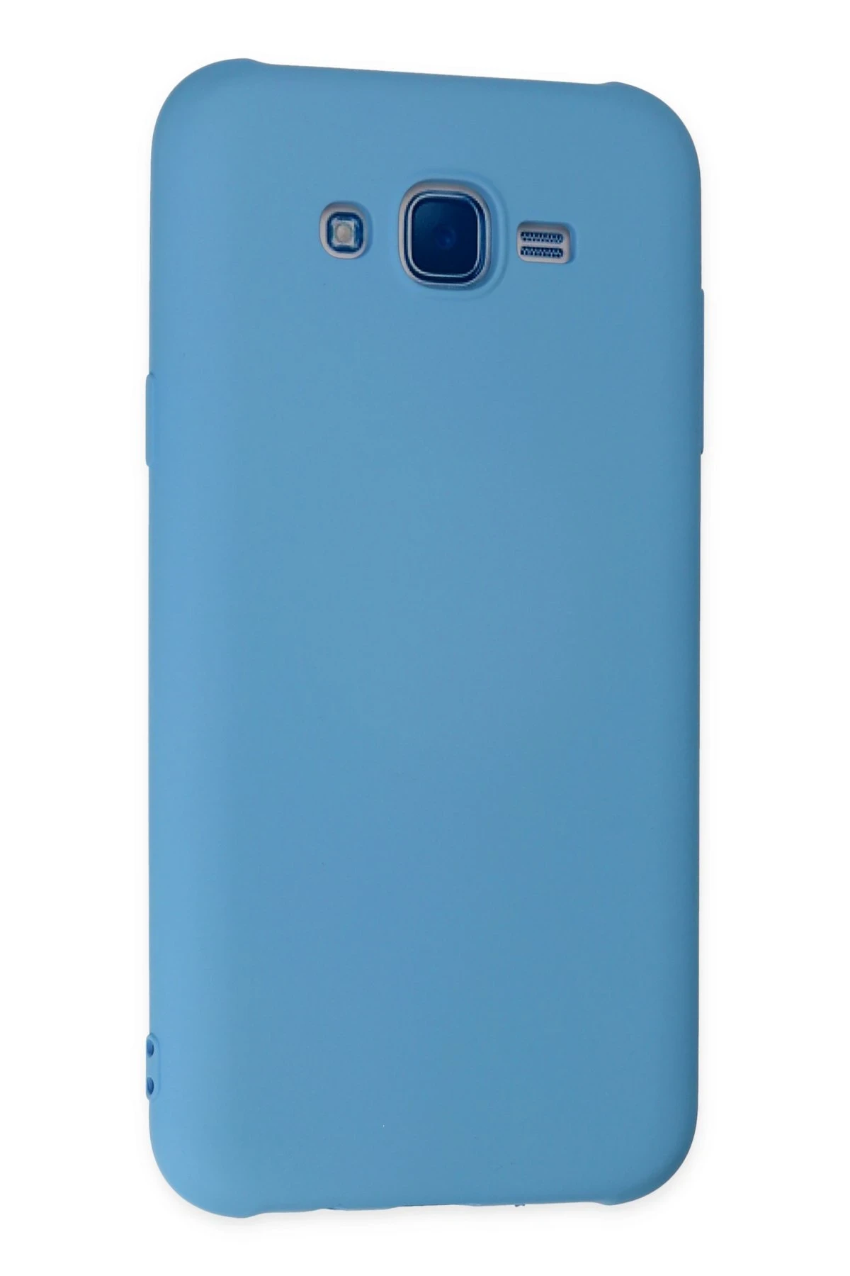 Newface Samsung Galaxy J7 Kılıf Nano içi Kadife Silikon - Mavi