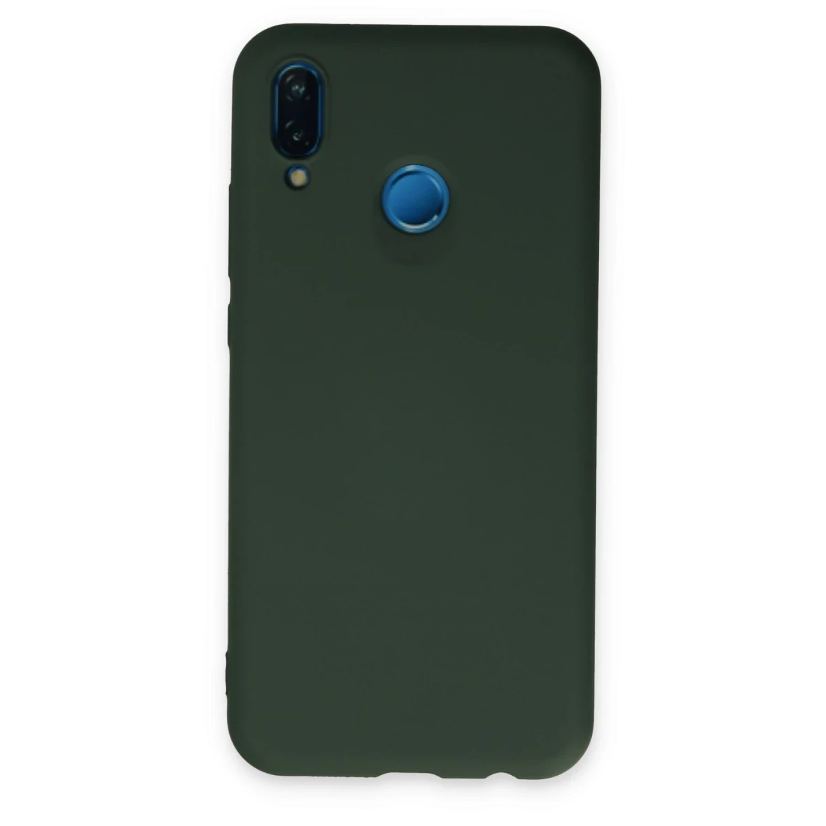 Newface Huawei P20 Lite Kılıf Nano içi Kadife Silikon - Koyu Yeşil