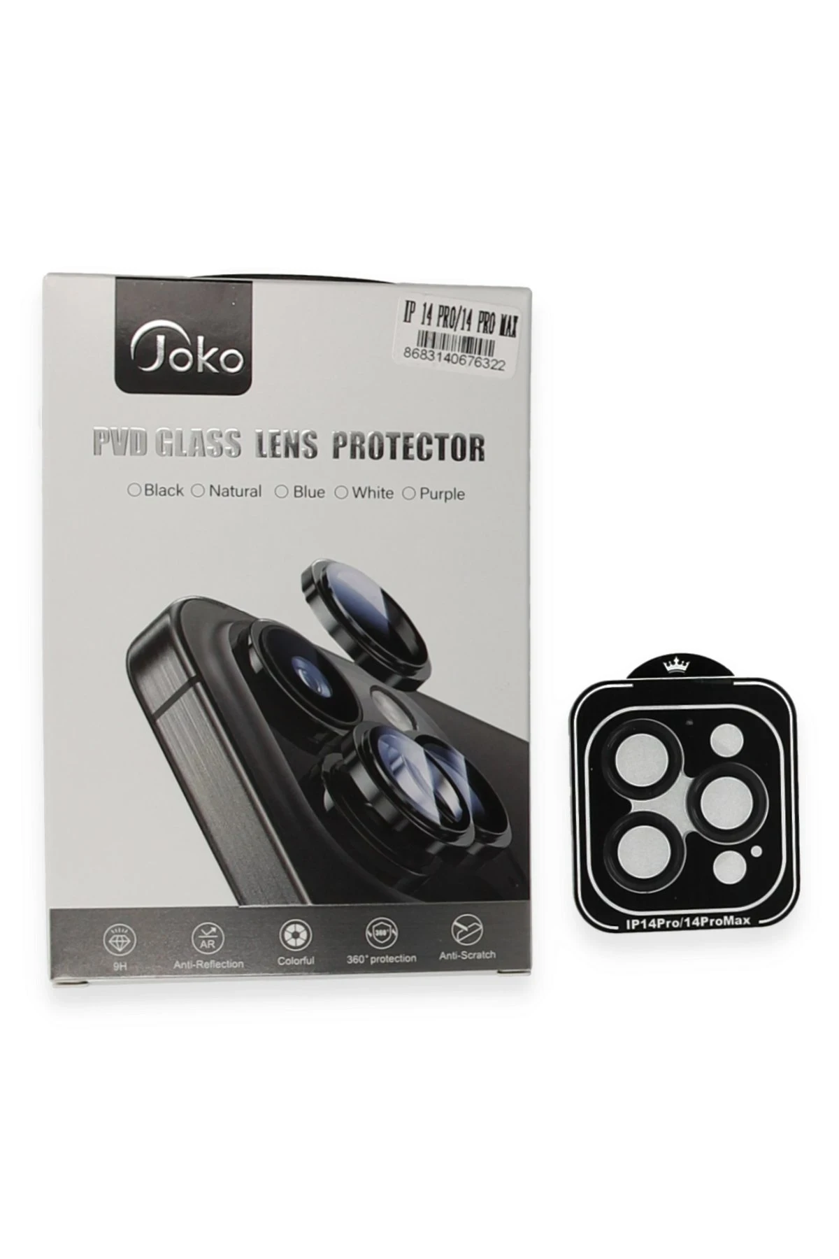 Joko Apple iPhone 14 Pro Max PVD Metal Kamera Lens - Siyah