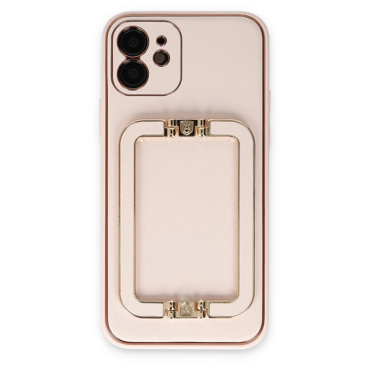 Newface Apple iPhone 12 Kılıf Coco Elit Kapak - Pudra