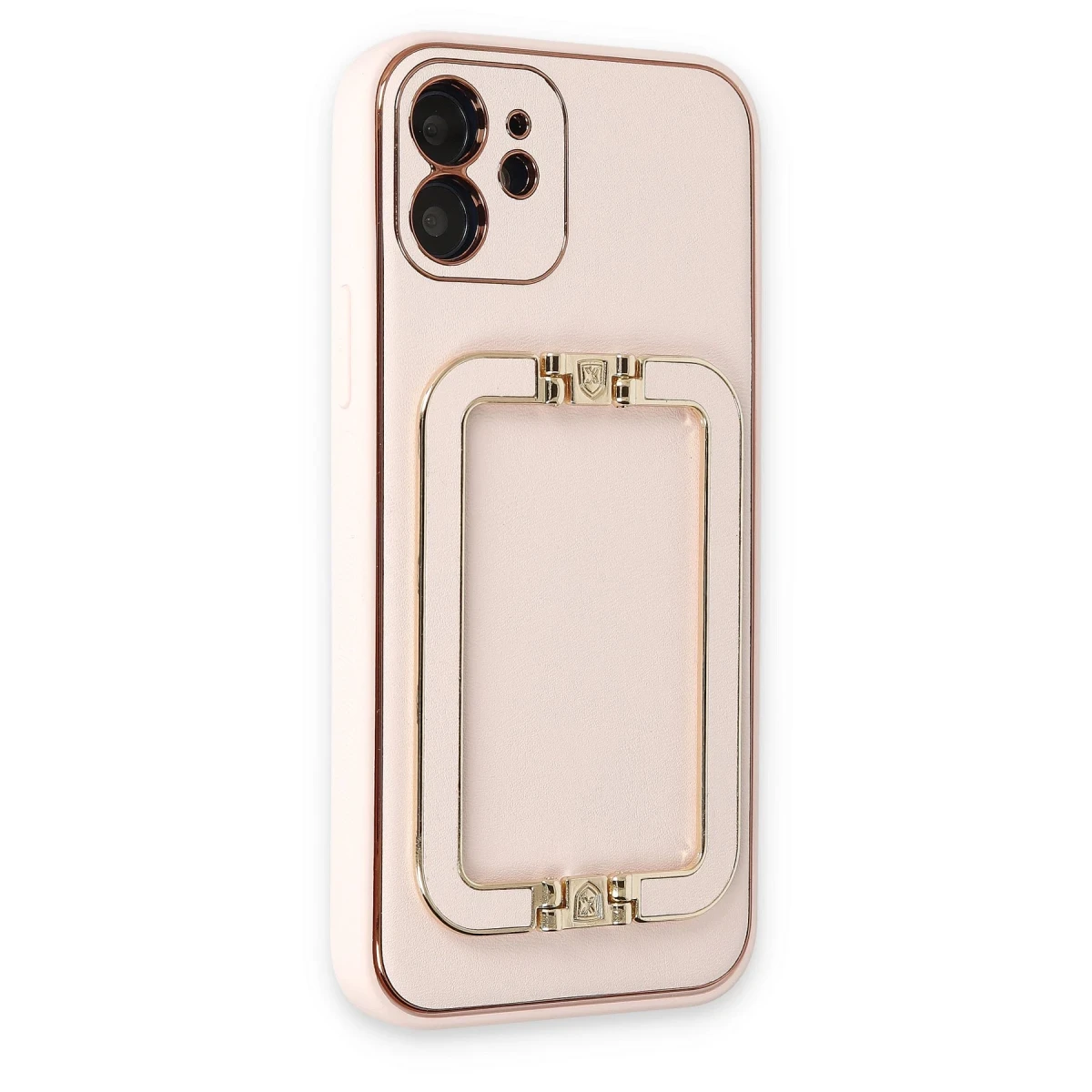 Newface Apple iPhone 12 Kılıf Coco Elit Kapak - Pudra