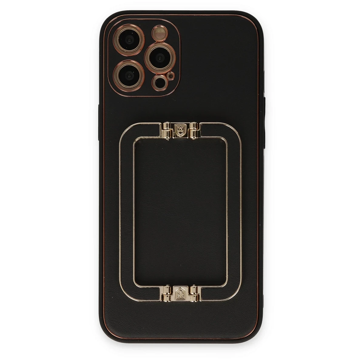Newface Apple iPhone 12 Pro Max Kılıf Coco Elit Kapak - Siyah