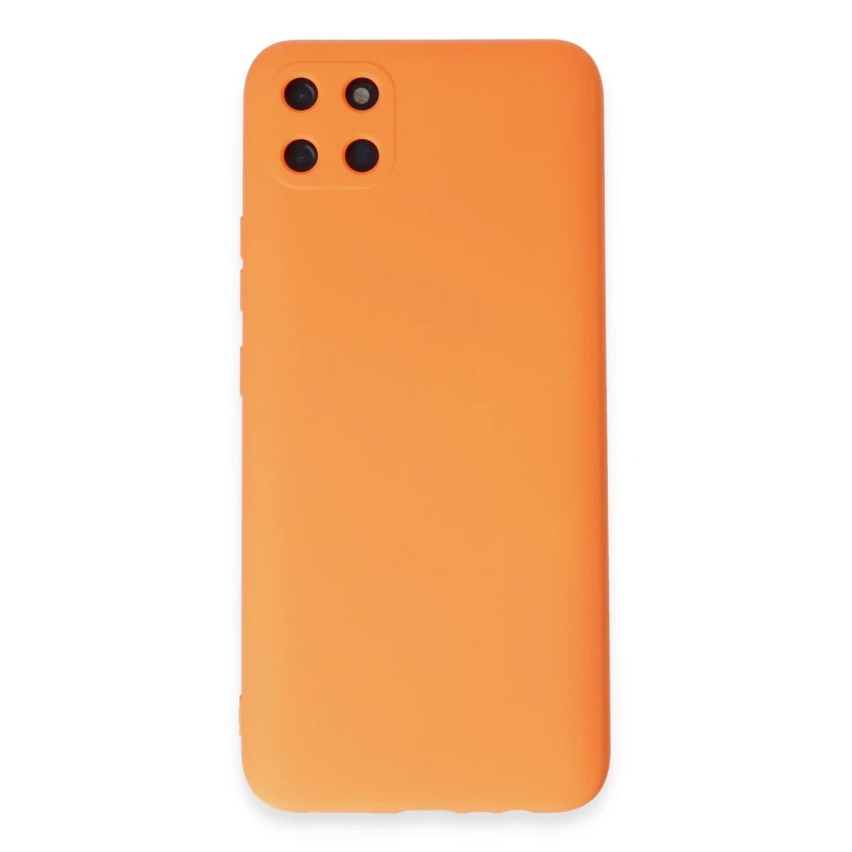 Newface Realme C11 Kılıf Nano içi Kadife Silikon - Turuncu