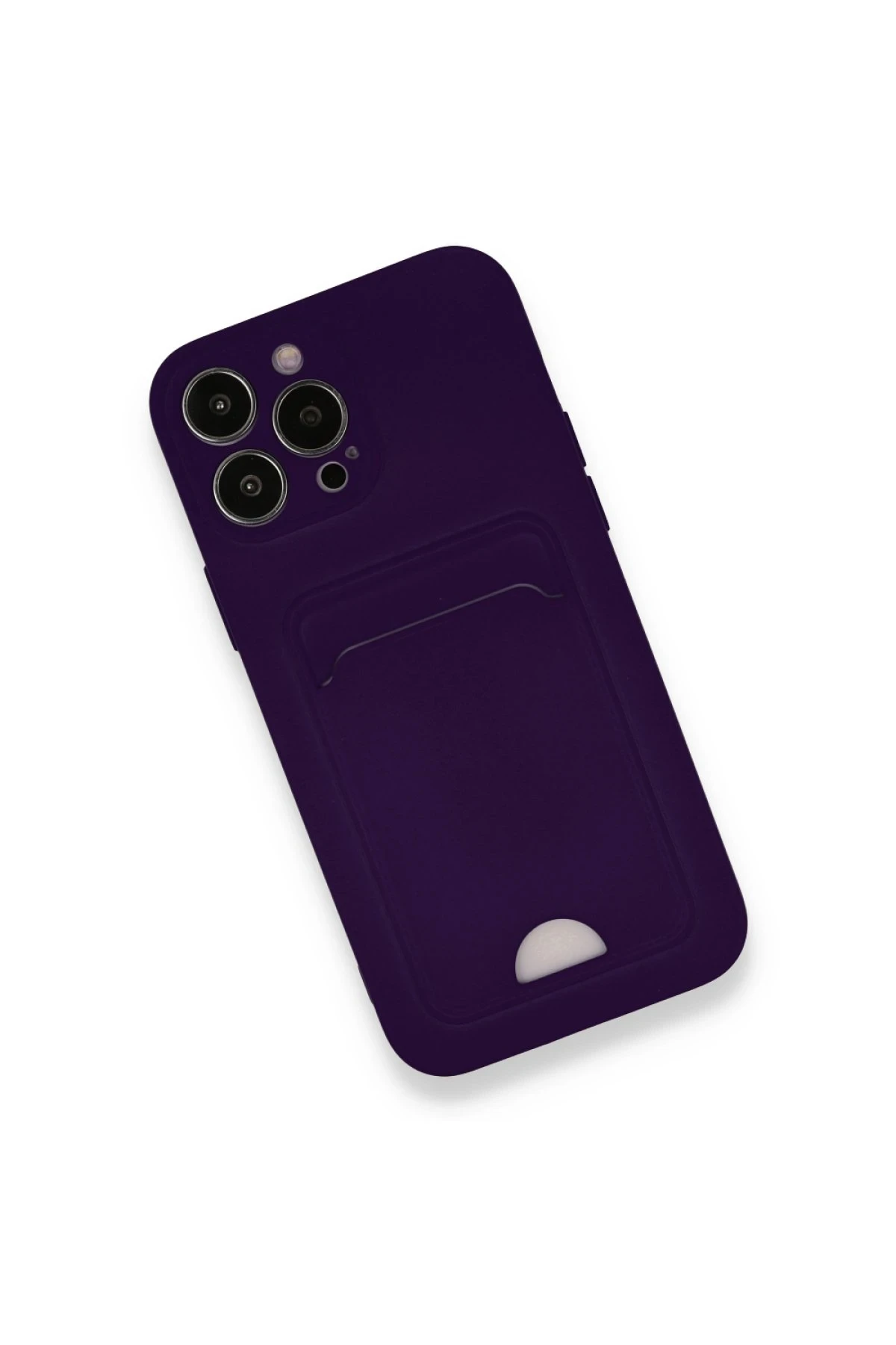 Newface iPhone 12 Pro Max Kılıf Kelvin Kartvizitli Silikon - Derin Mor