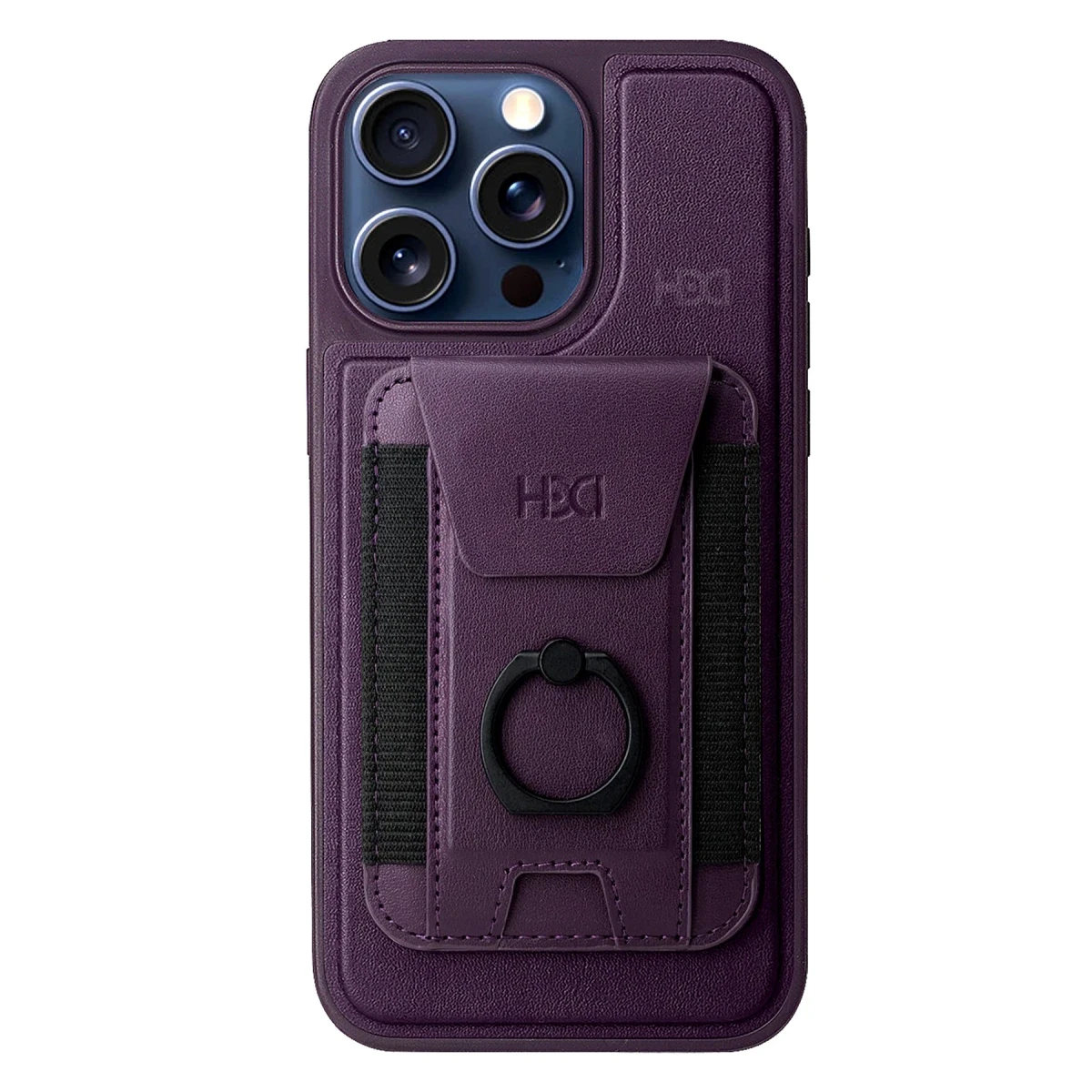 HDD Apple iPhone 15 Pro Max HBC-228 Havana Magnet Kartvizitli Kapak - Derin Mor